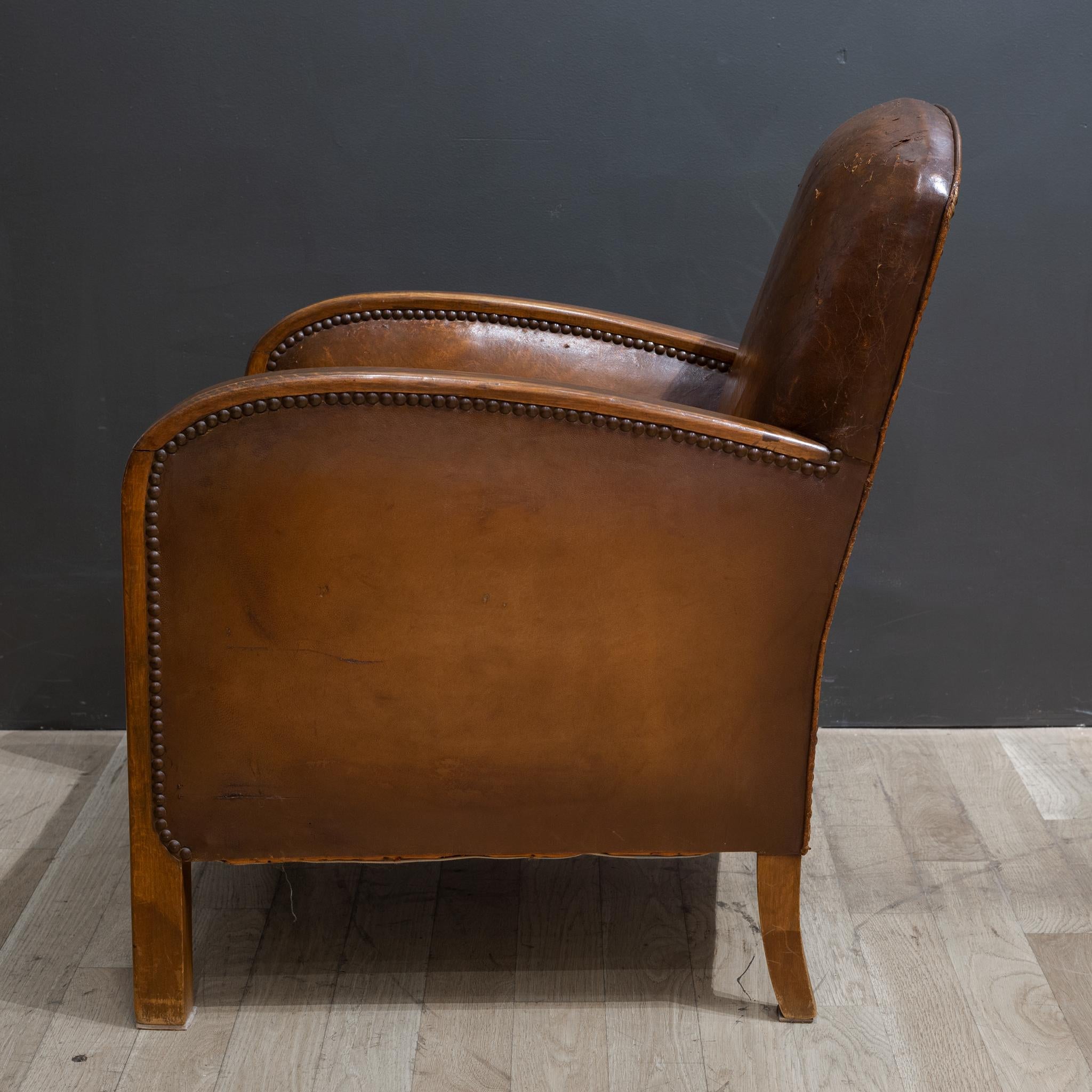 20th Century Early 20th c. French Library Club Chair c.1930-1940