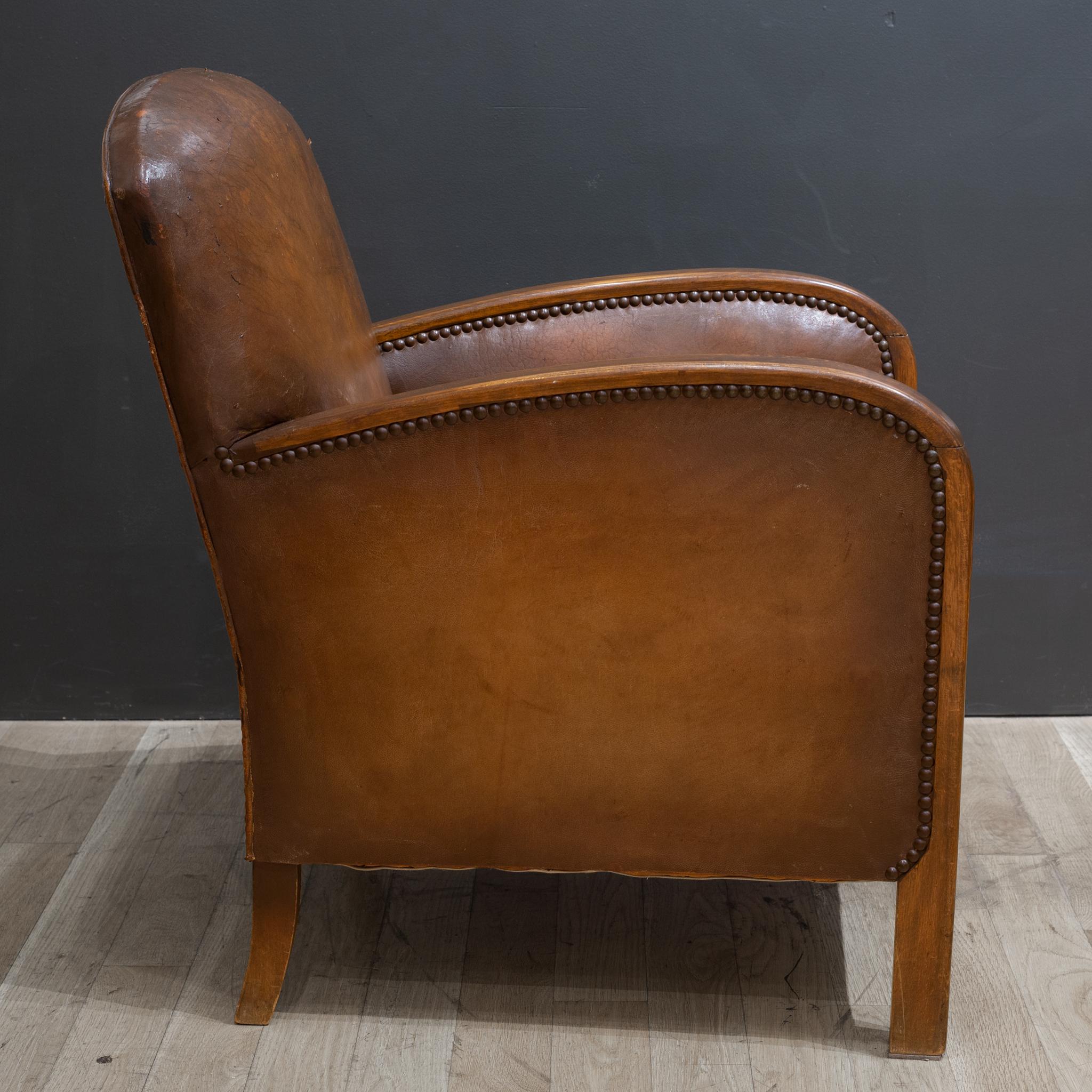 Early 20th c. French Library Club Chair c.1930-1940 1