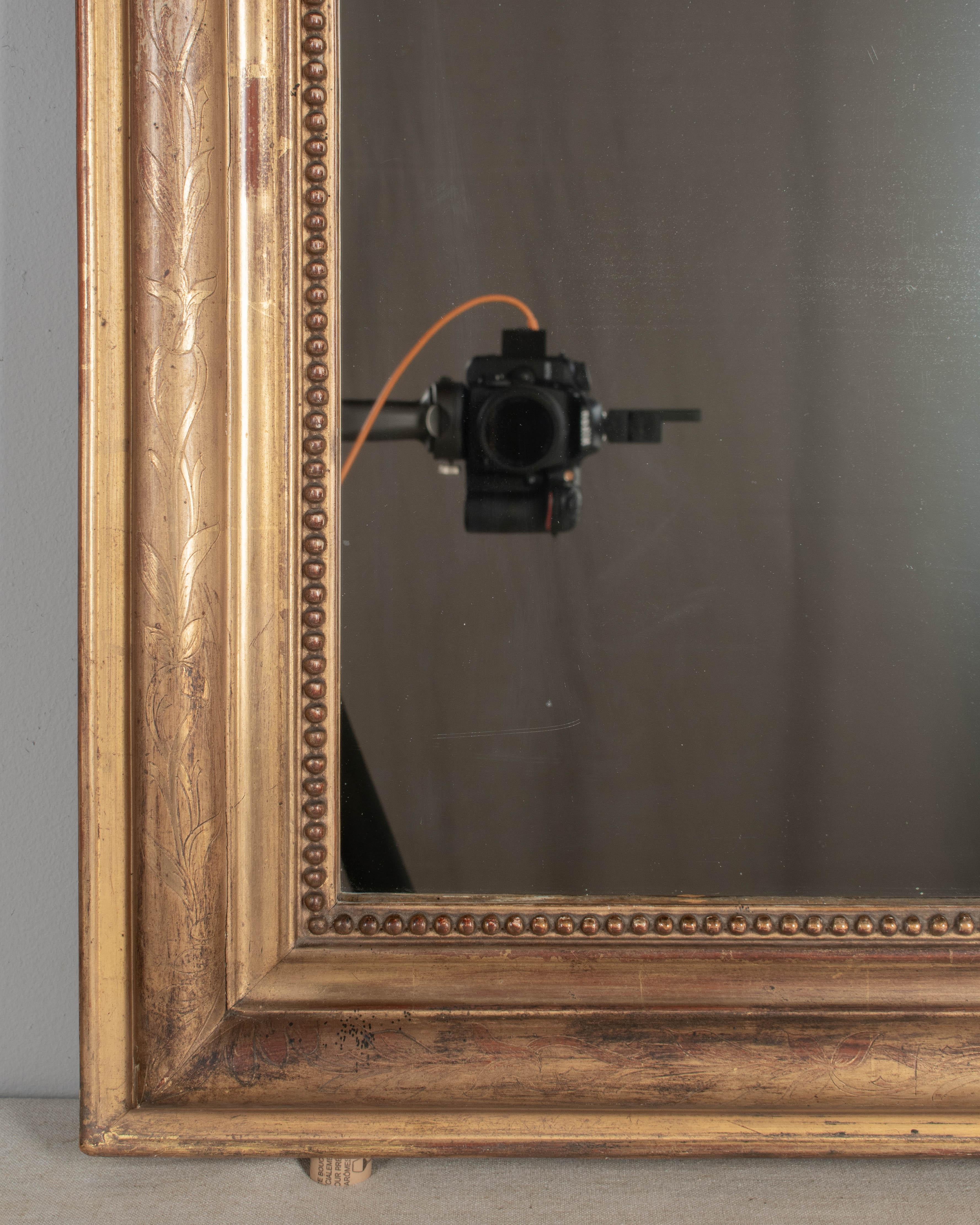 20th Century Early 20th c. French Louis Philippe Style Gilded Mirror 48.5