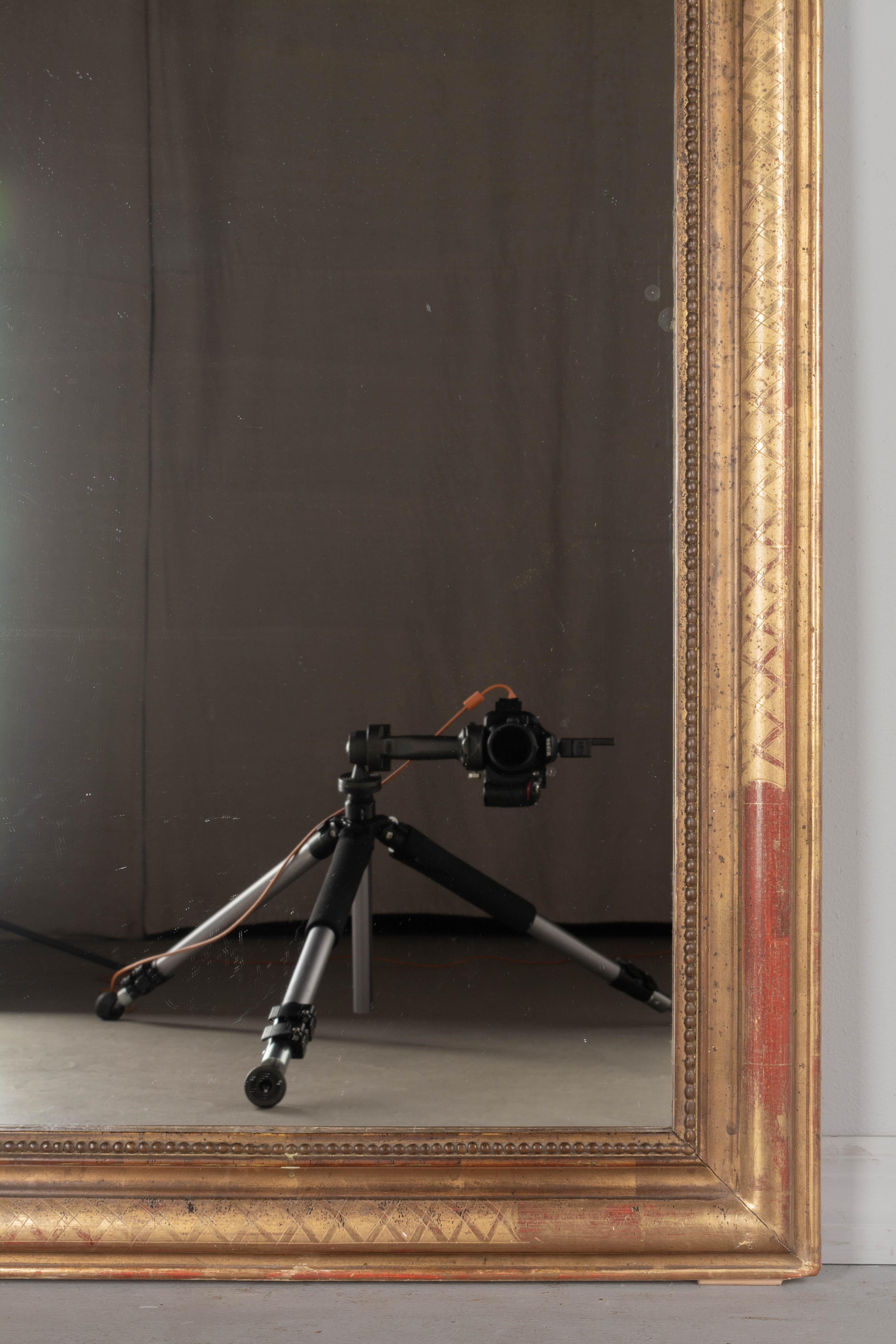 Early 20th c. French Louis Philippe Style Gilded Mirror 1