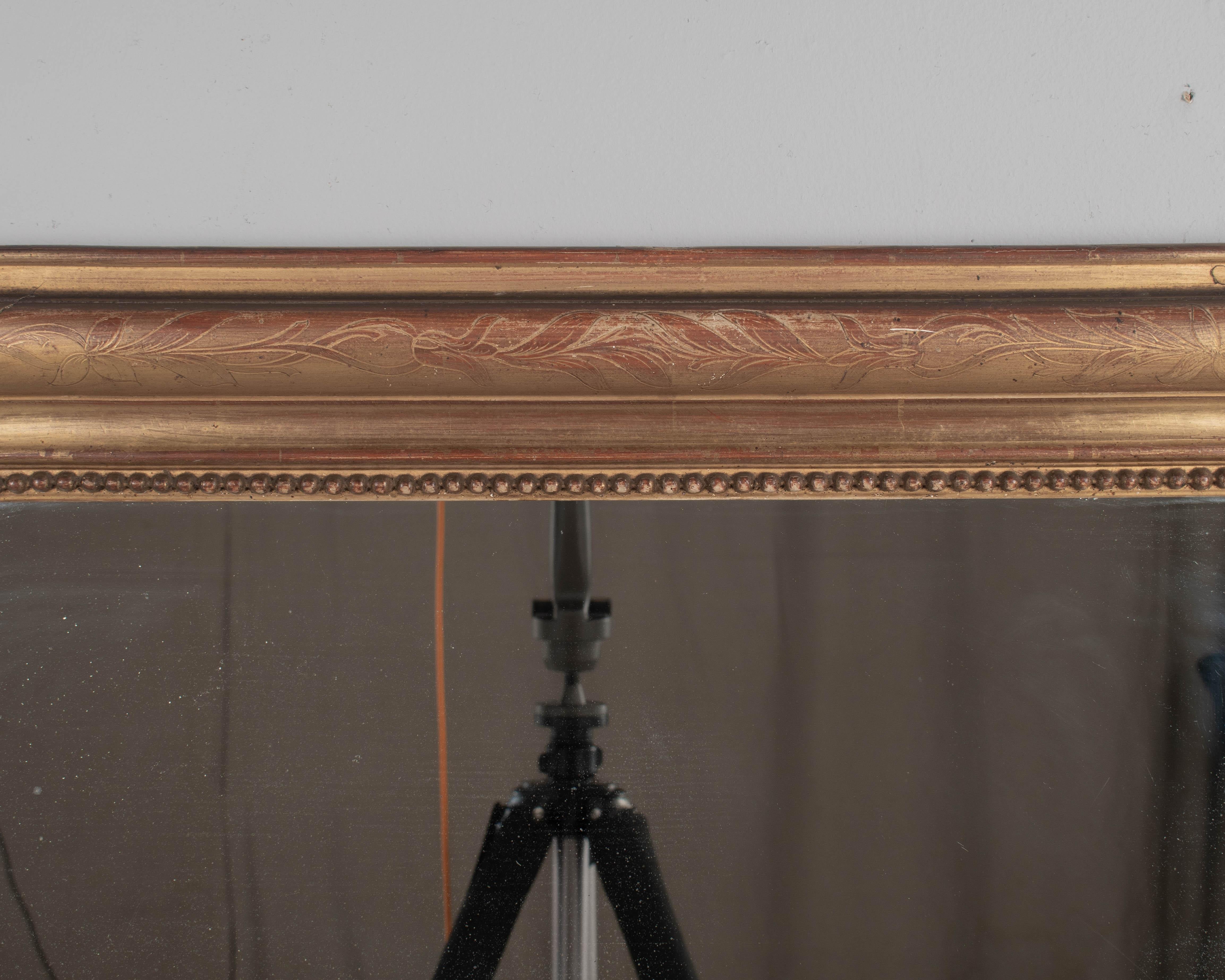 Early 20th c. French Louis Philippe Style Gilded Mirror 48.5