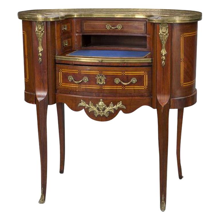 Louis XV Mahogany and Gilt Bronze Bureau Plat Desk at 1stDibs