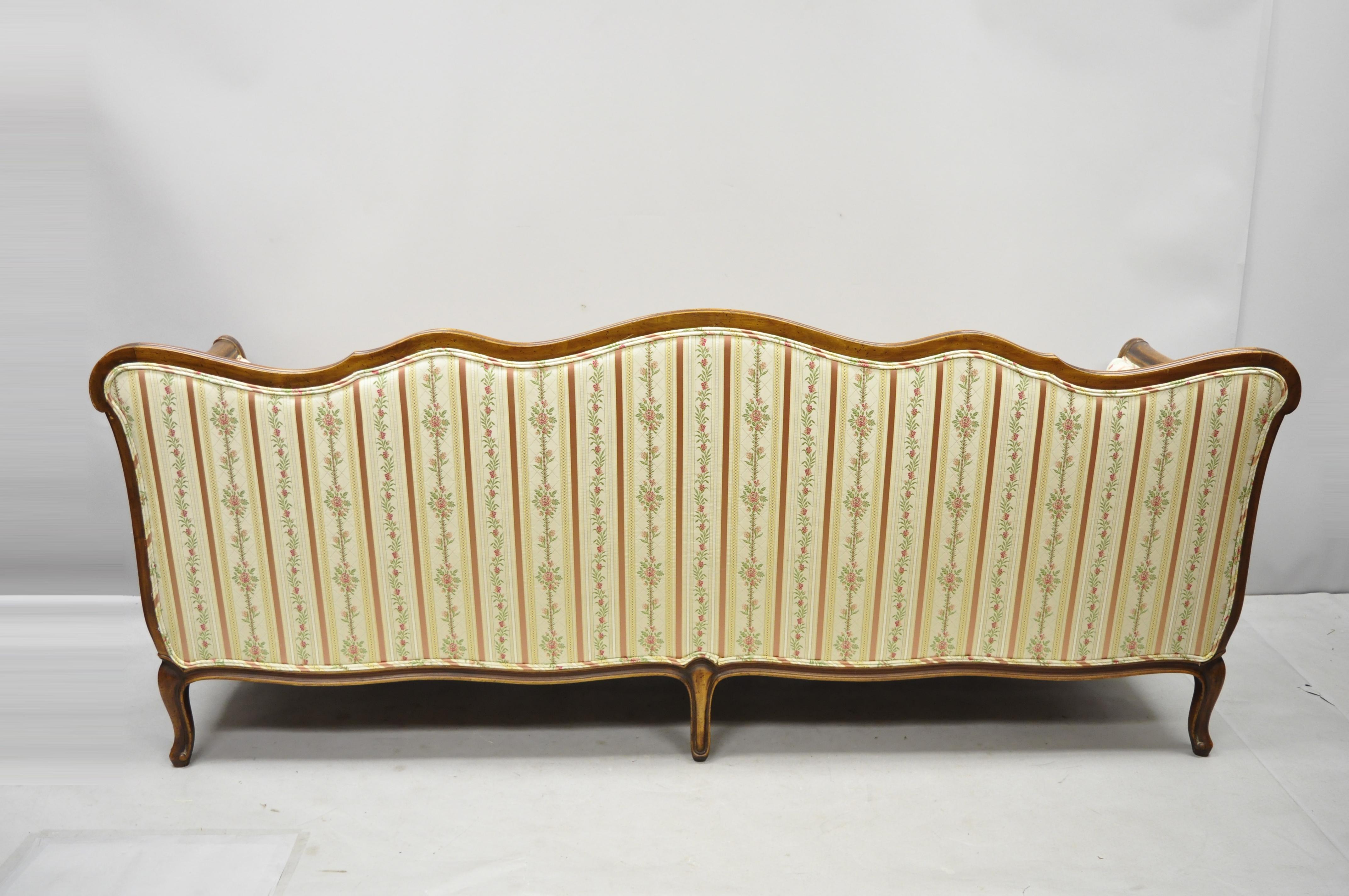 French Louis XV Provincial Style Sofa with Serpentine Carved Back 1