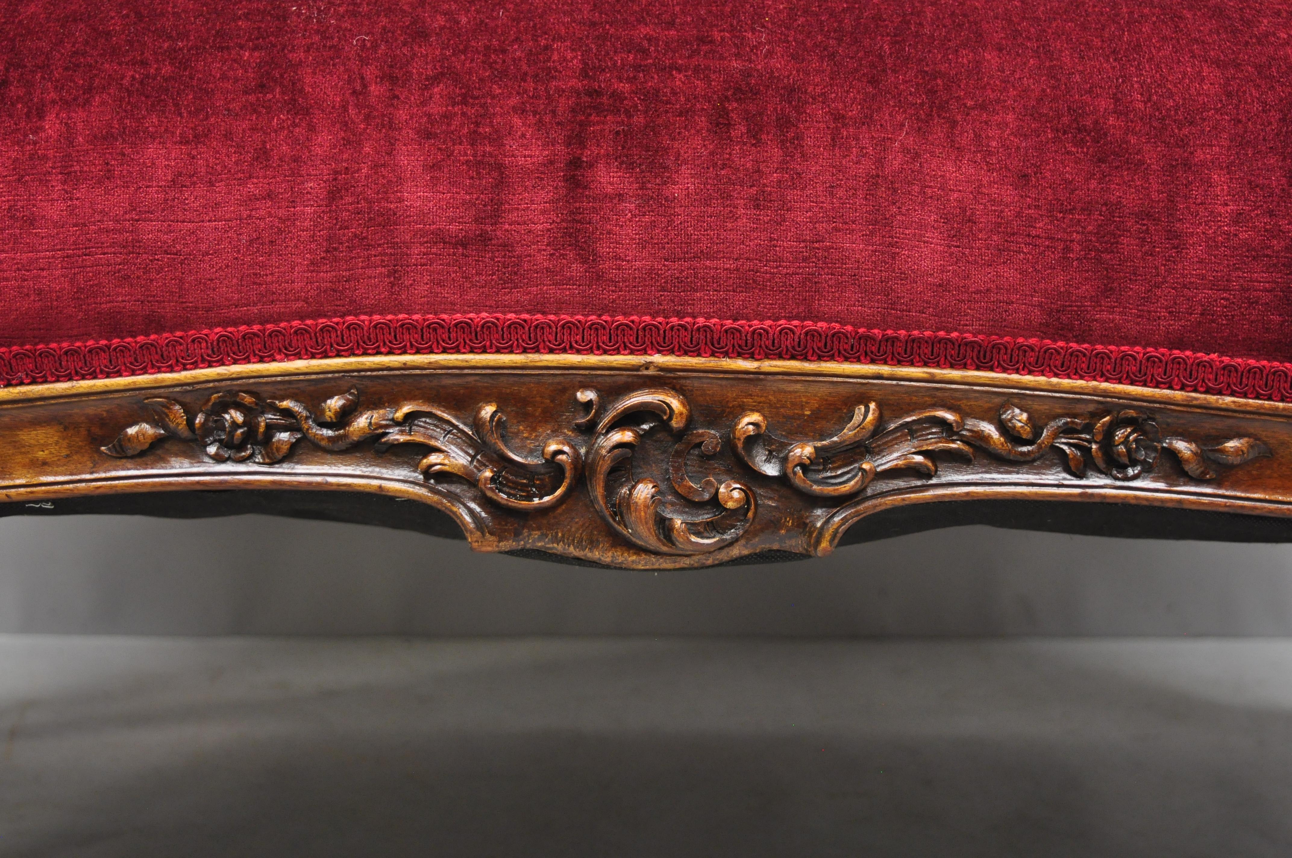 Early 20th Century French Louis XV Style Shell Carved Mahogany Sofa Settee 2