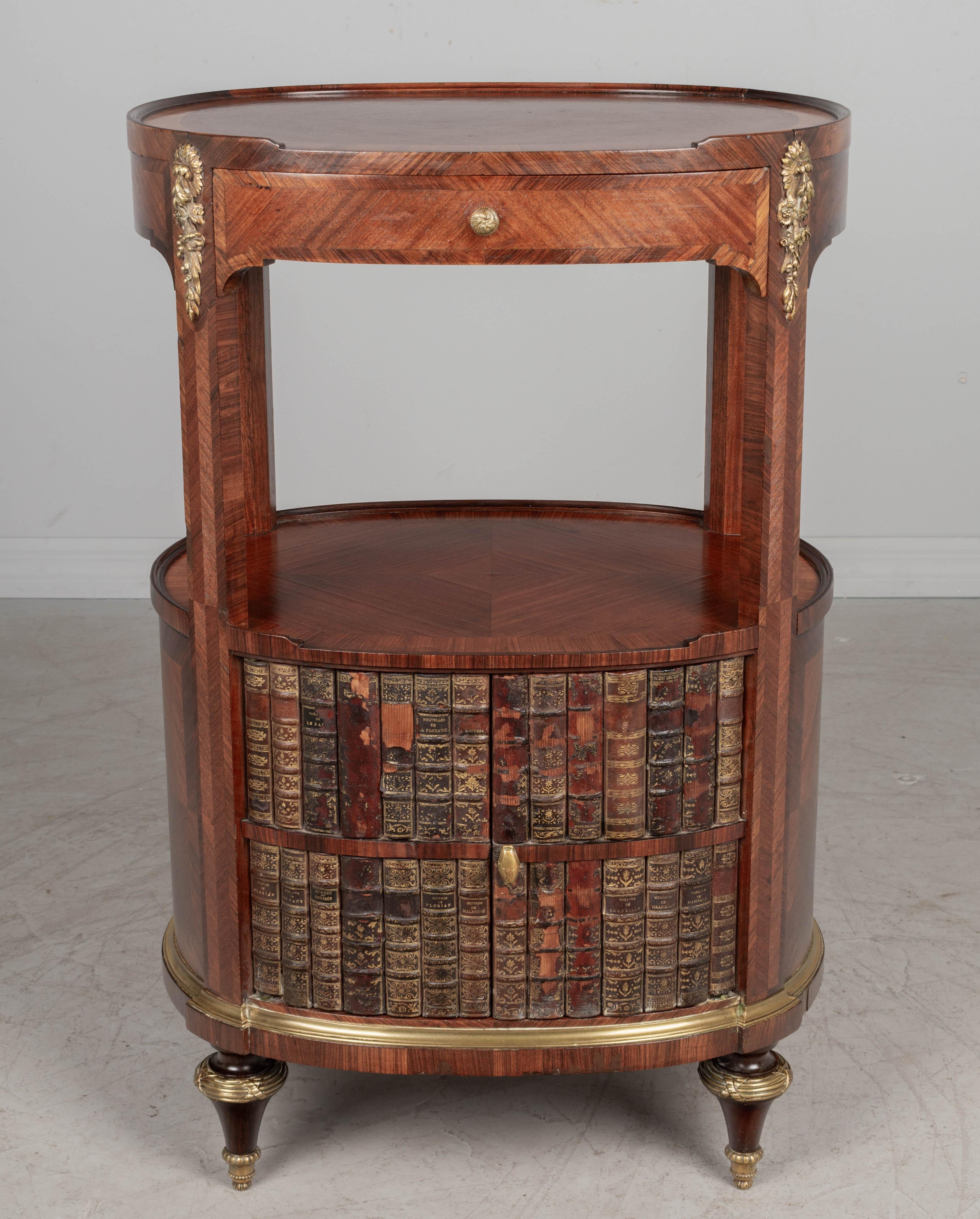 20th Century Early 20th c French Louis XVI Style Faux Book Side Table For Sale