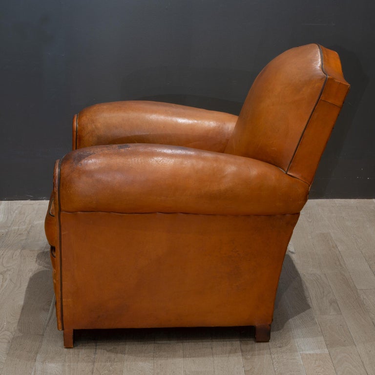 Early 20th Century French Mustache Club Chair, circa 1940 For Sale at