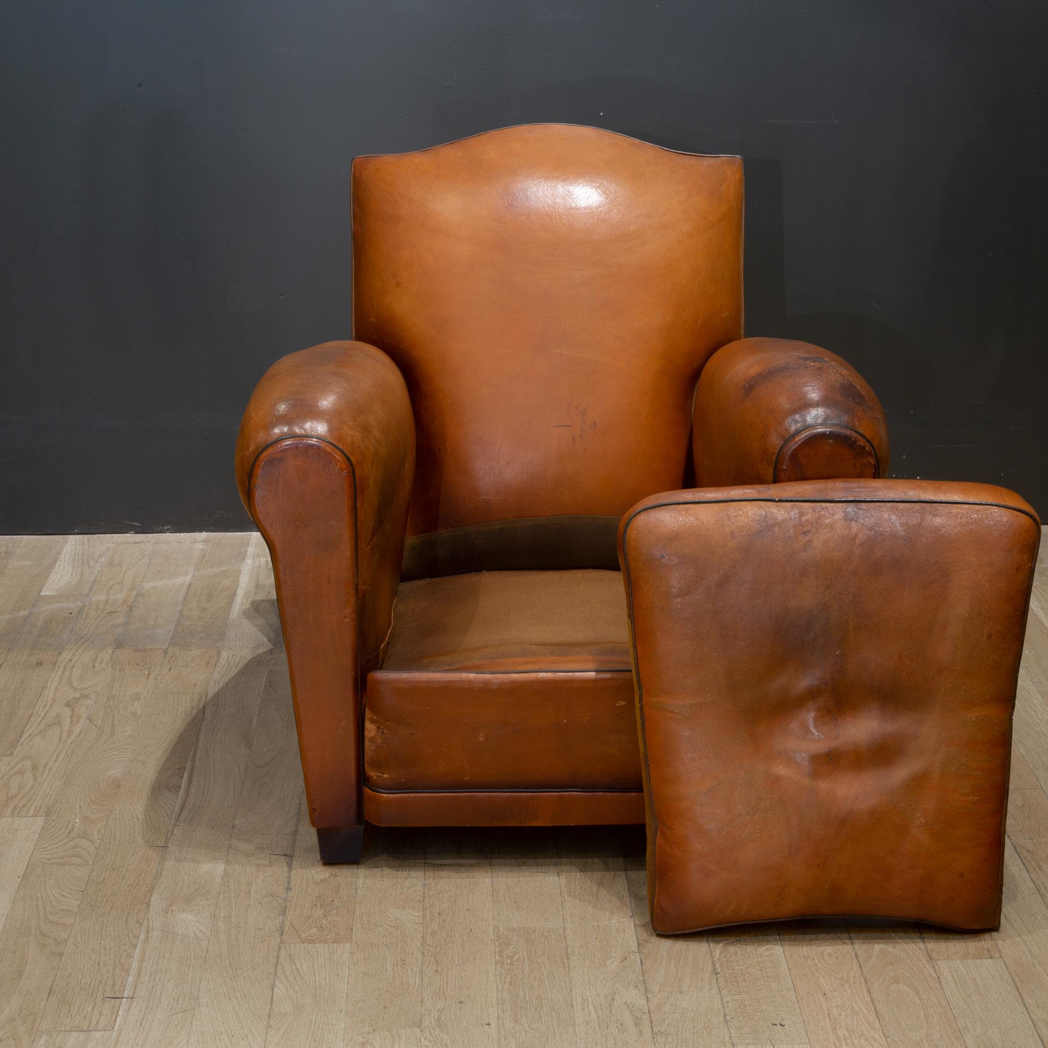 Early 20th Century French Mustache Club Chair, circa 1940 1