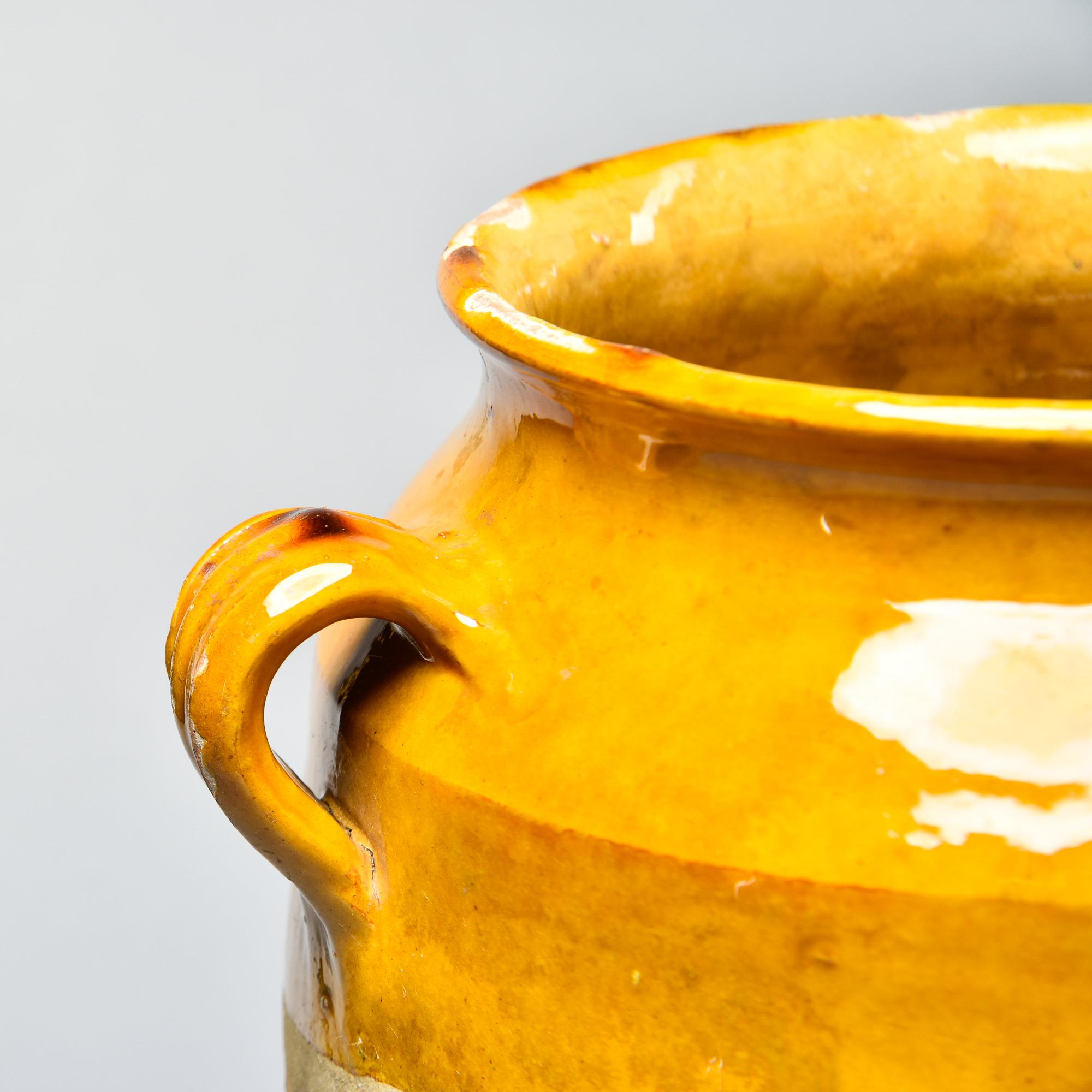 Early 20th Century French Mustard Colored Glazed Confit Jar 5