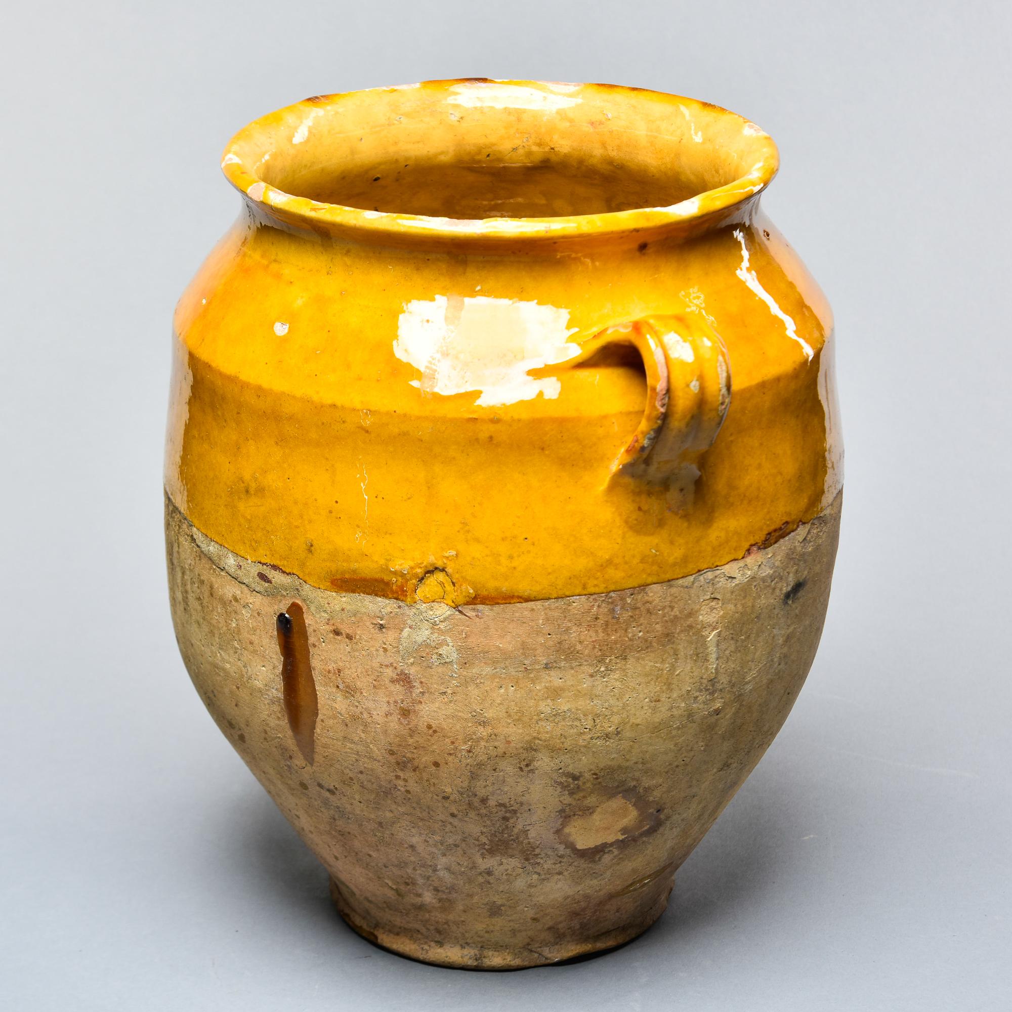 Early 20th Century French Mustard Colored Glazed Confit Jar 2