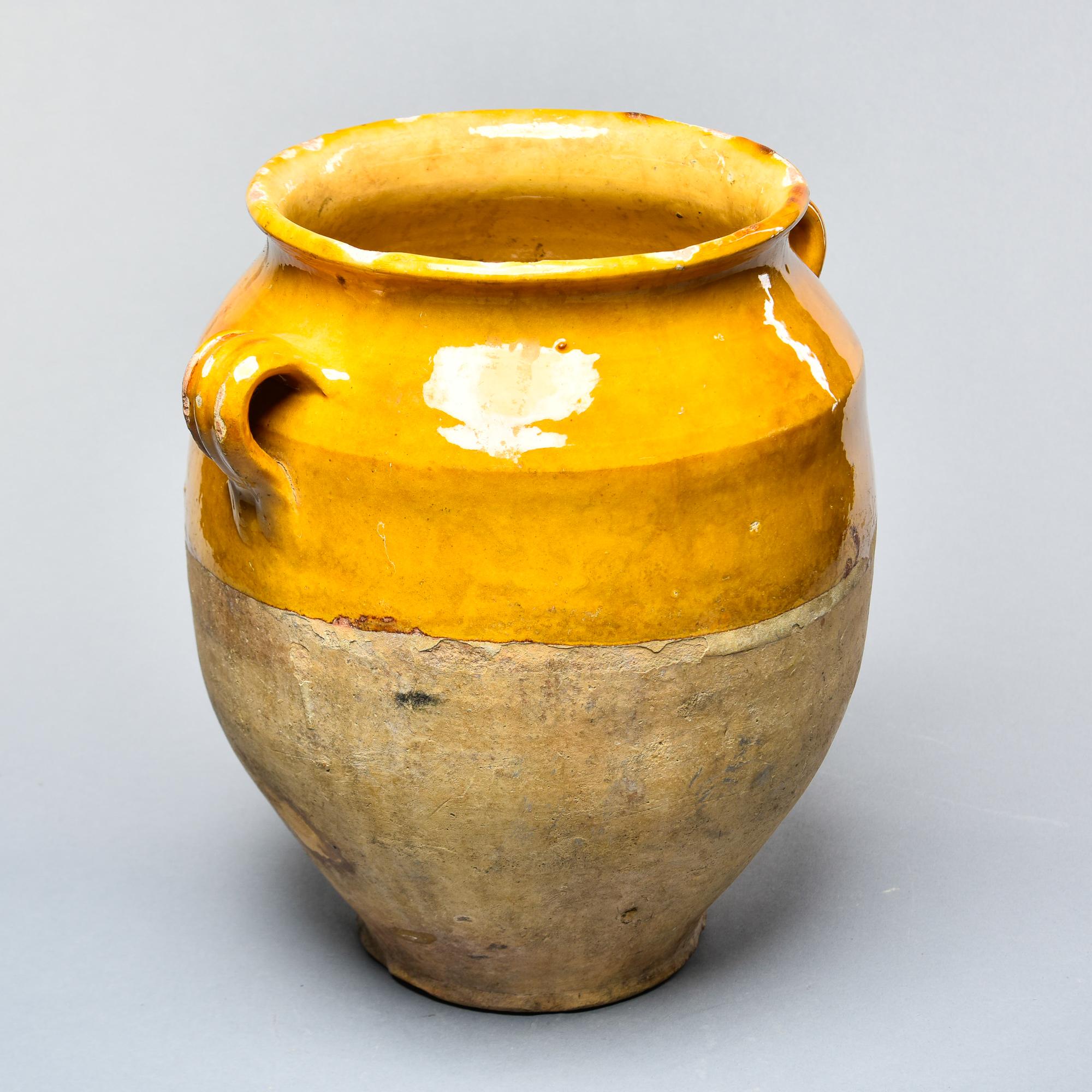 Early 20th Century French Mustard Colored Glazed Confit Jar 4