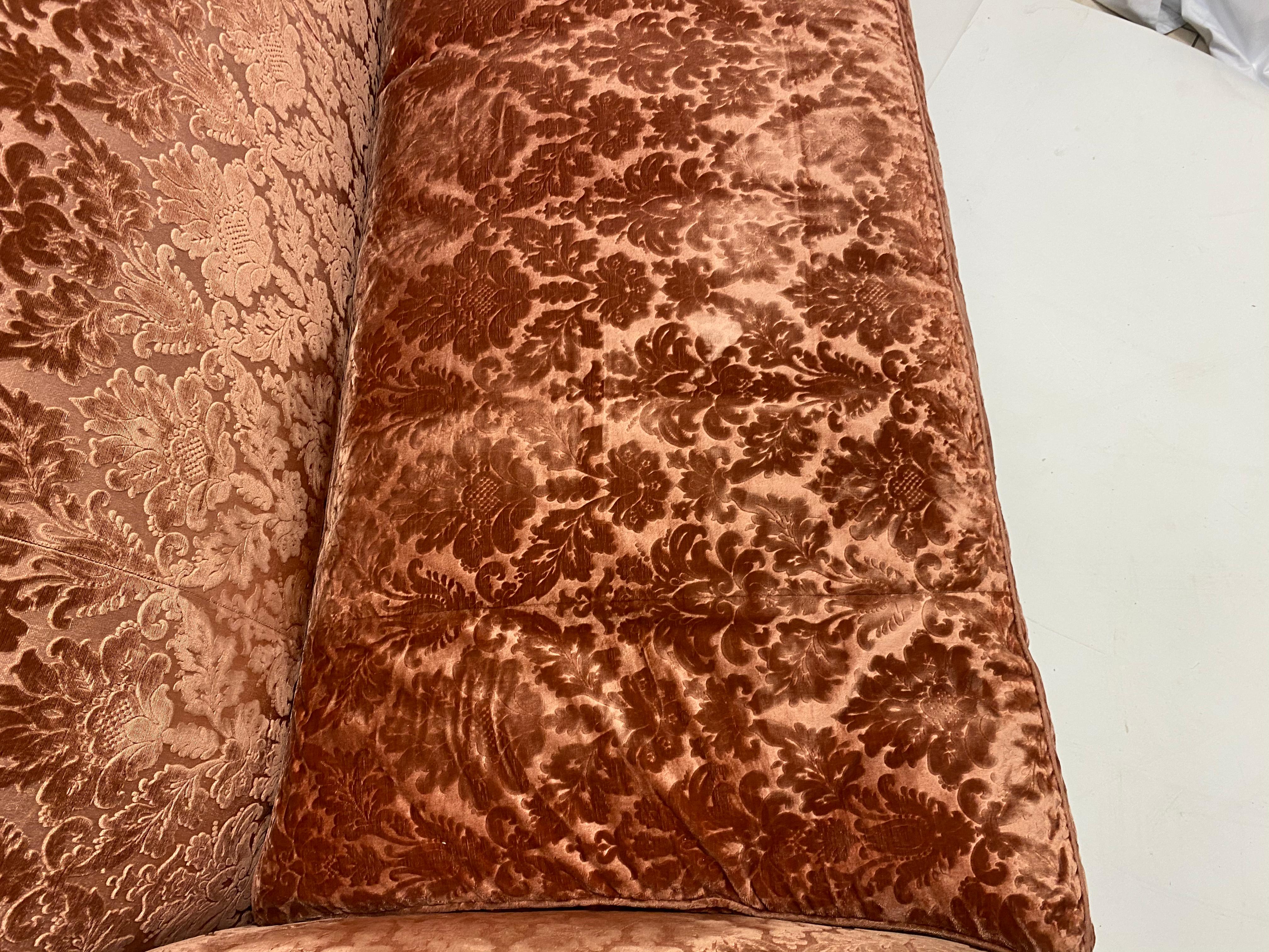 Early 20th Century French Neoclassical Style Pink Velvet Sofa / Canapé 1