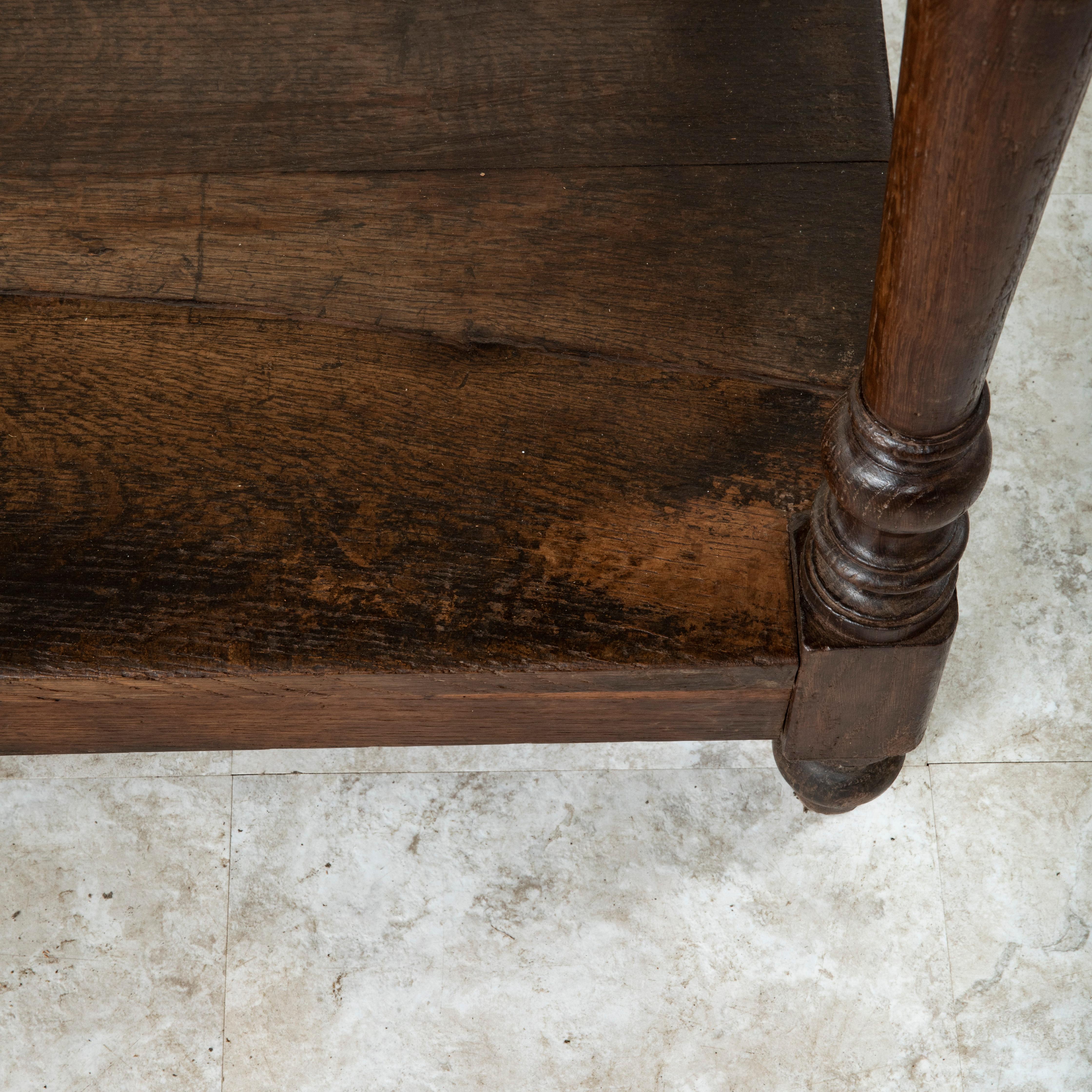 Early 20th C. French Oak Silk Trader's Table, Draper's Table, or Kitchen Island 7