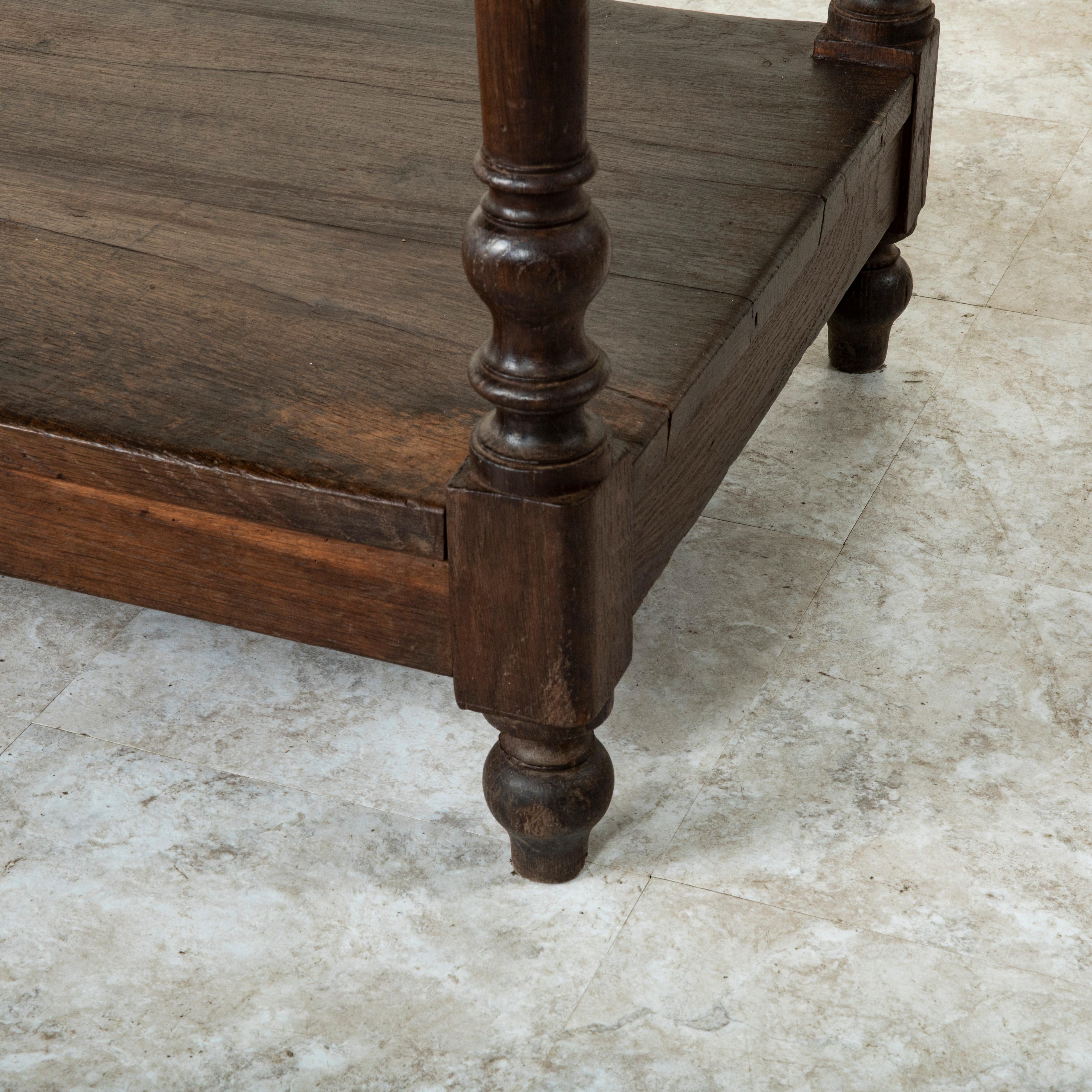 Early 20th C. French Oak Silk Trader's Table, Draper's Table, or Kitchen Island 8