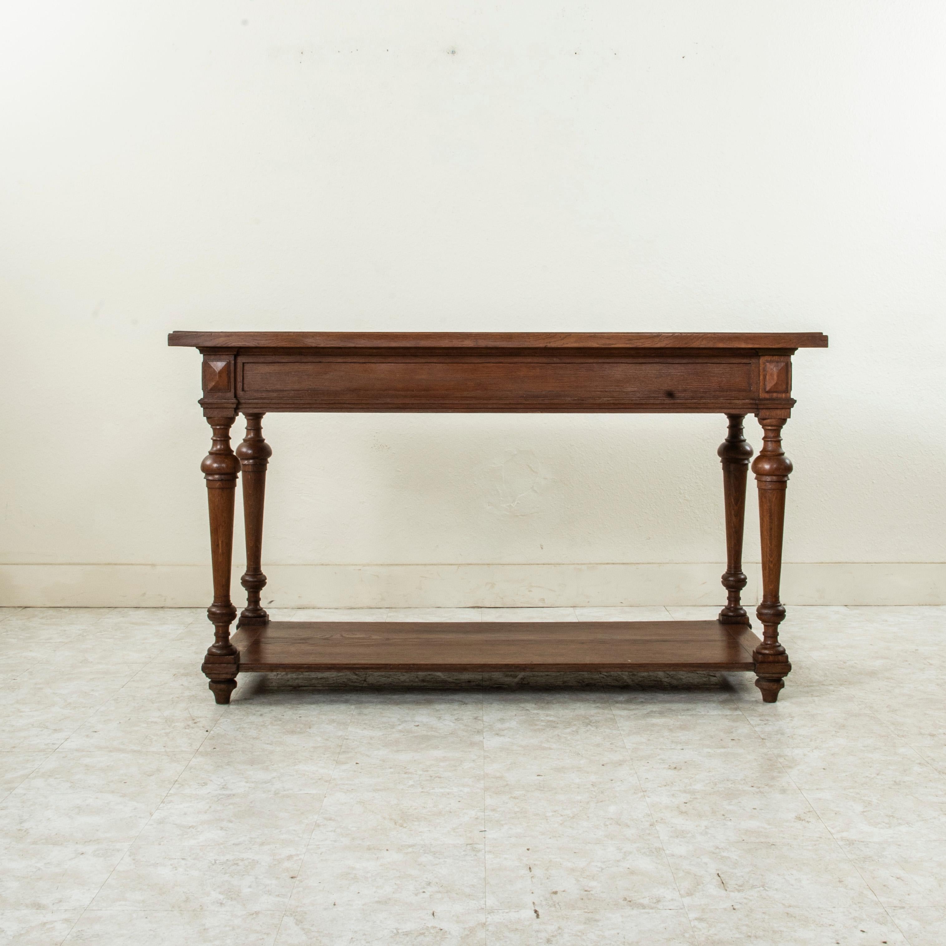 Frühes 20. Jh. Französischer Eichen-Seidenhandelstisch, Draper's Table oder Kücheninsel (Eichenholz) im Angebot