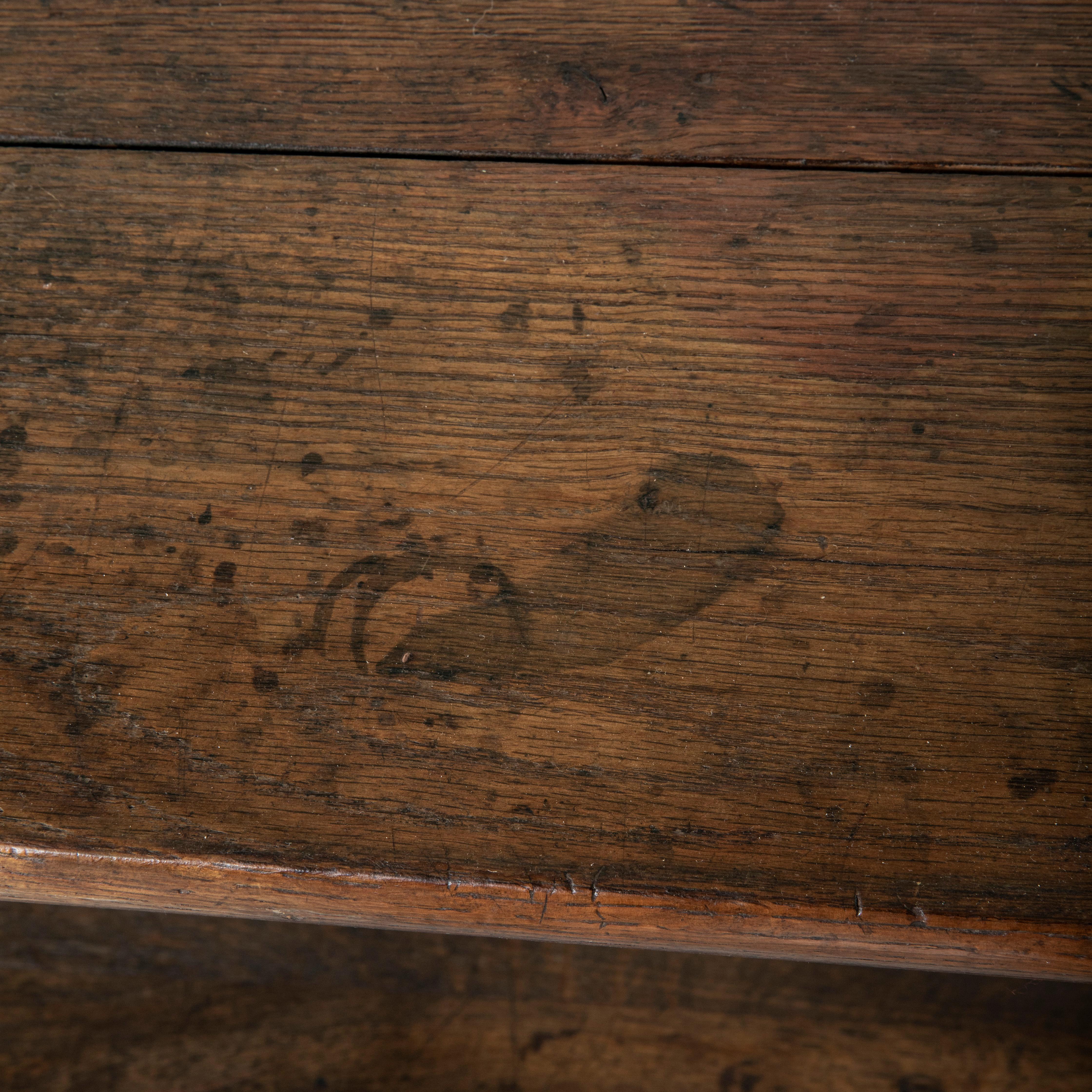 Early 20th C. French Oak Silk Trader's Table, Draper's Table, or Kitchen Island 4