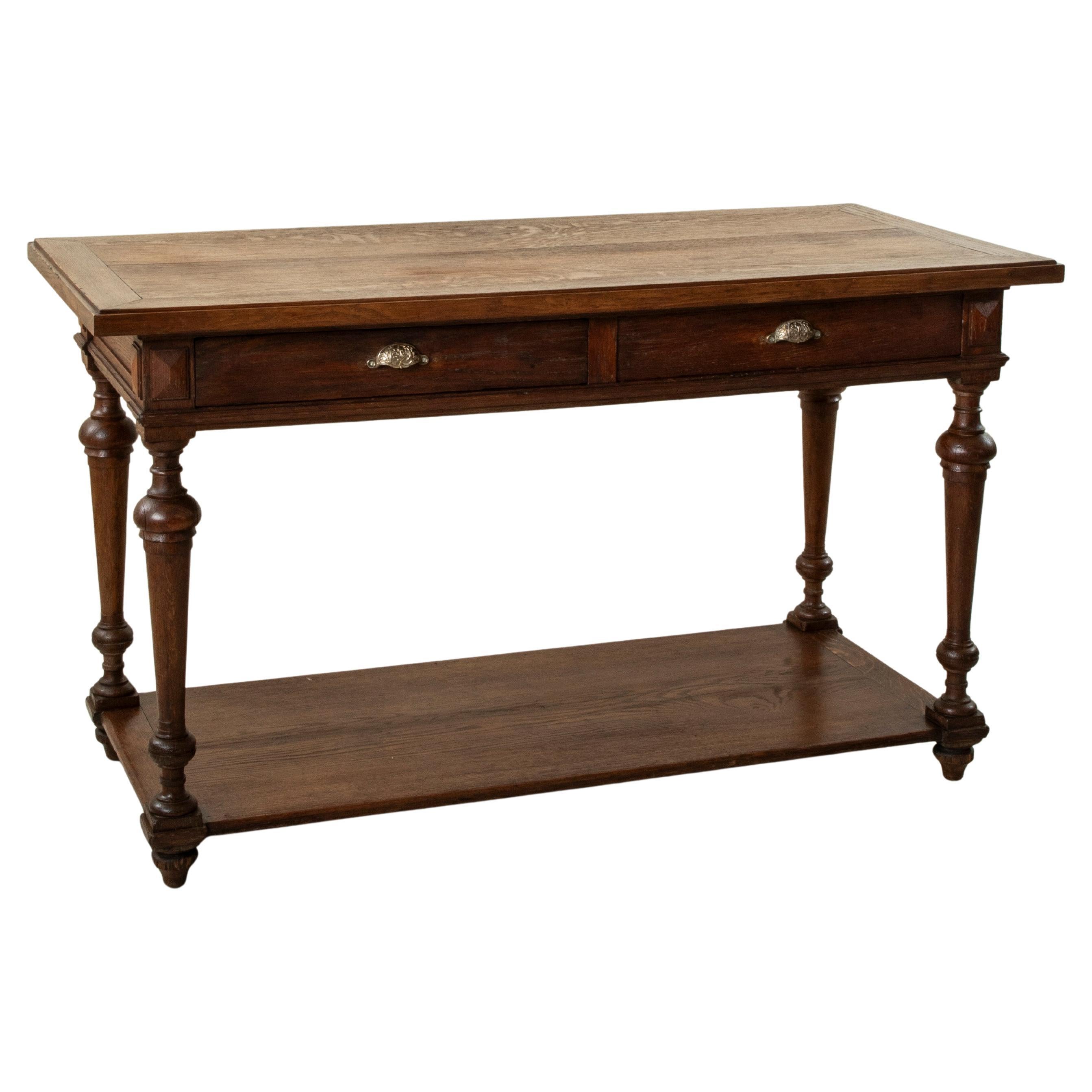 Frühes 20. Jh. Französischer Eichen-Seidenhandelstisch, Draper's Table oder Kücheninsel