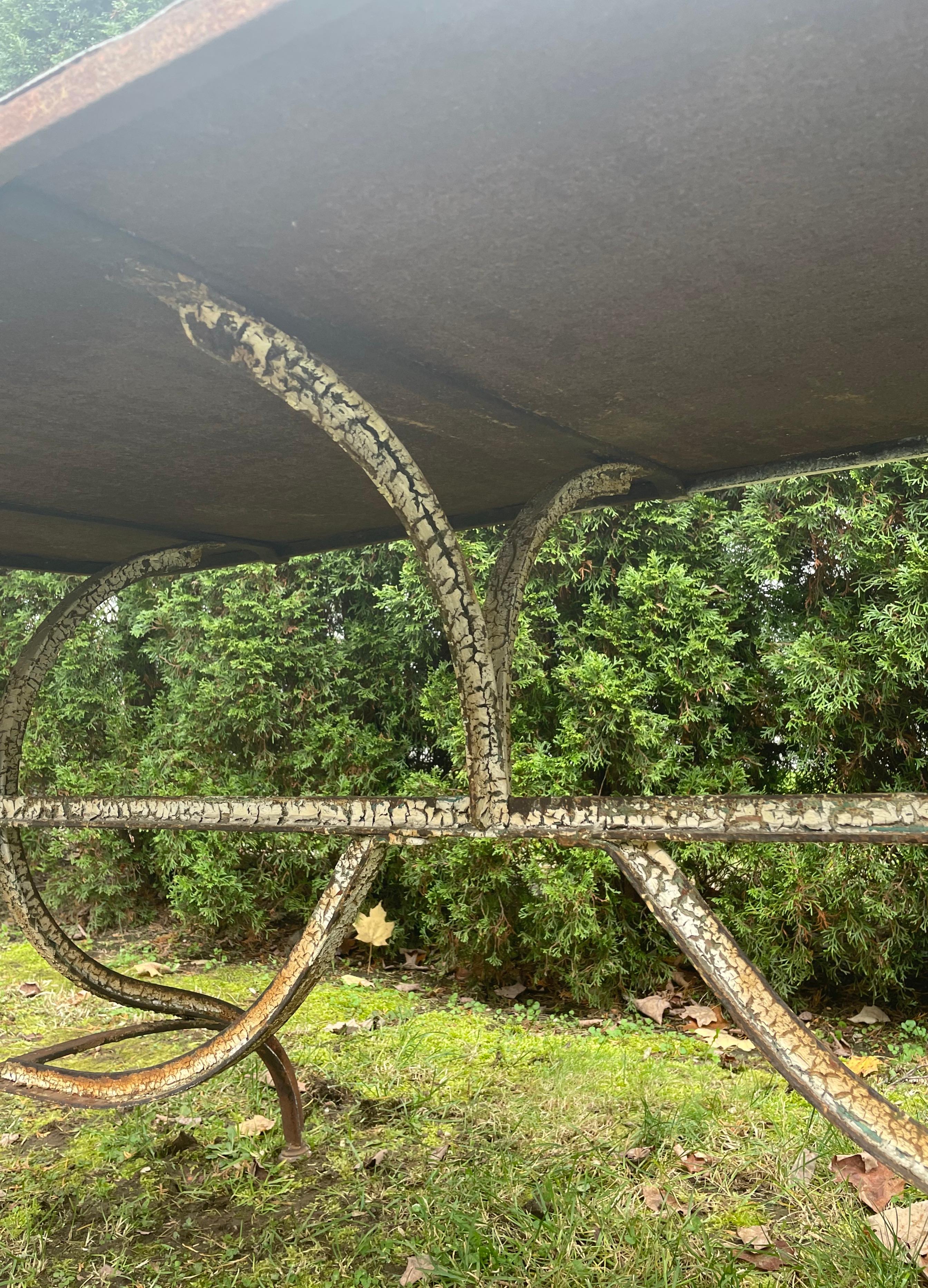 Early 20th C French Rectangular Wrought Iron Dining Table For Sale 6