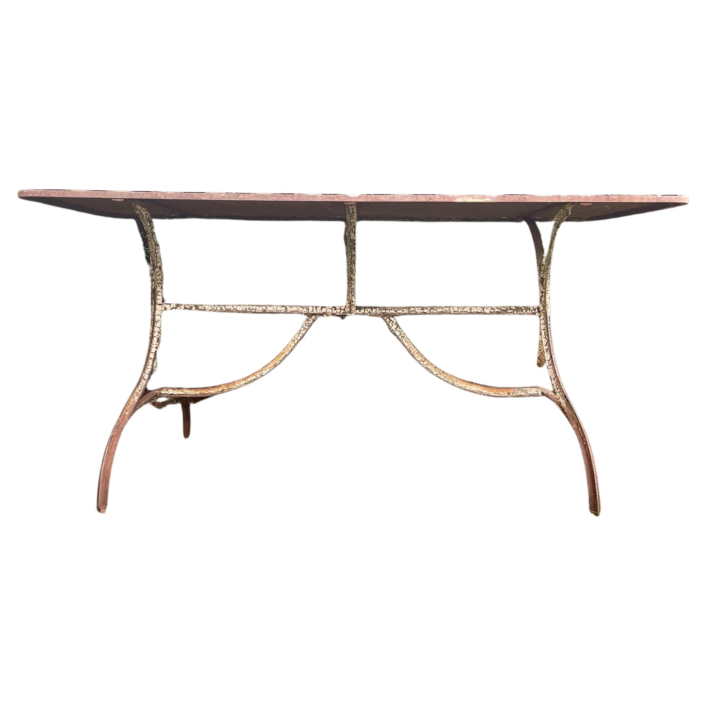Early 20th C French Rectangular Wrought Iron Dining Table For Sale
