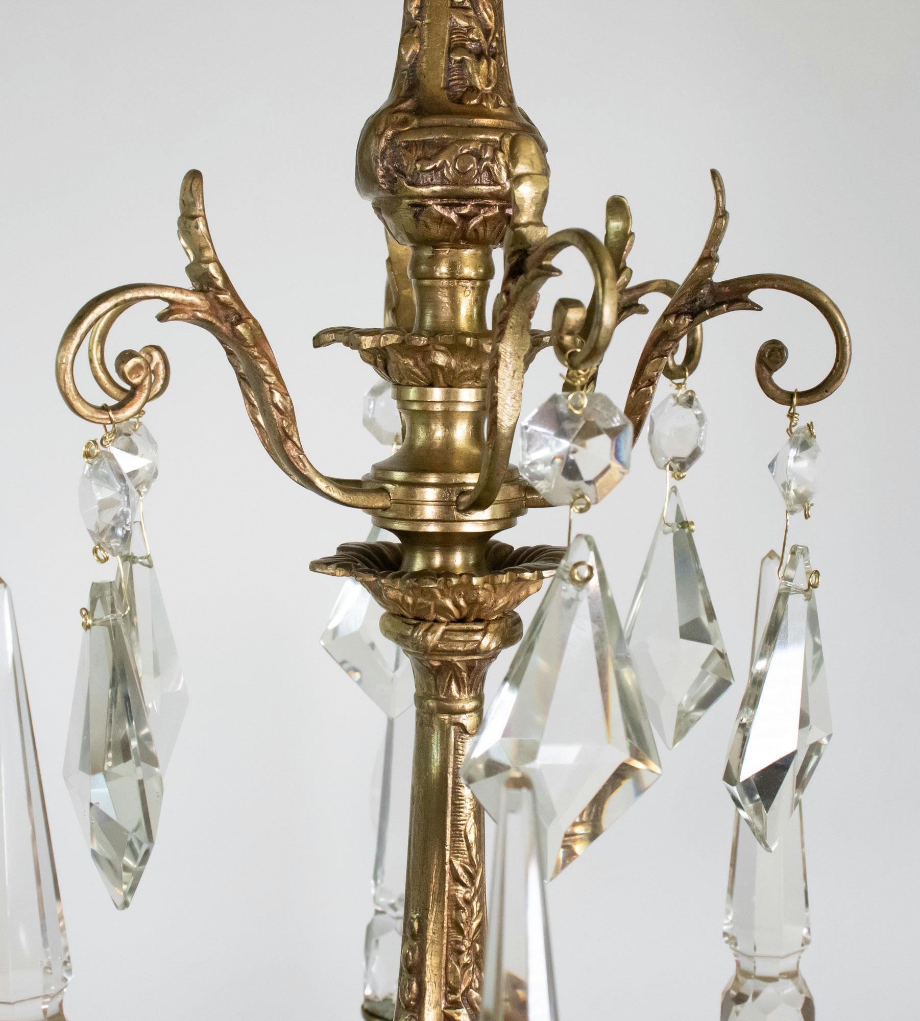 A.I.C. Revive Rococo français 6 bras de lumière en bronze doré et cristal. en vente 5