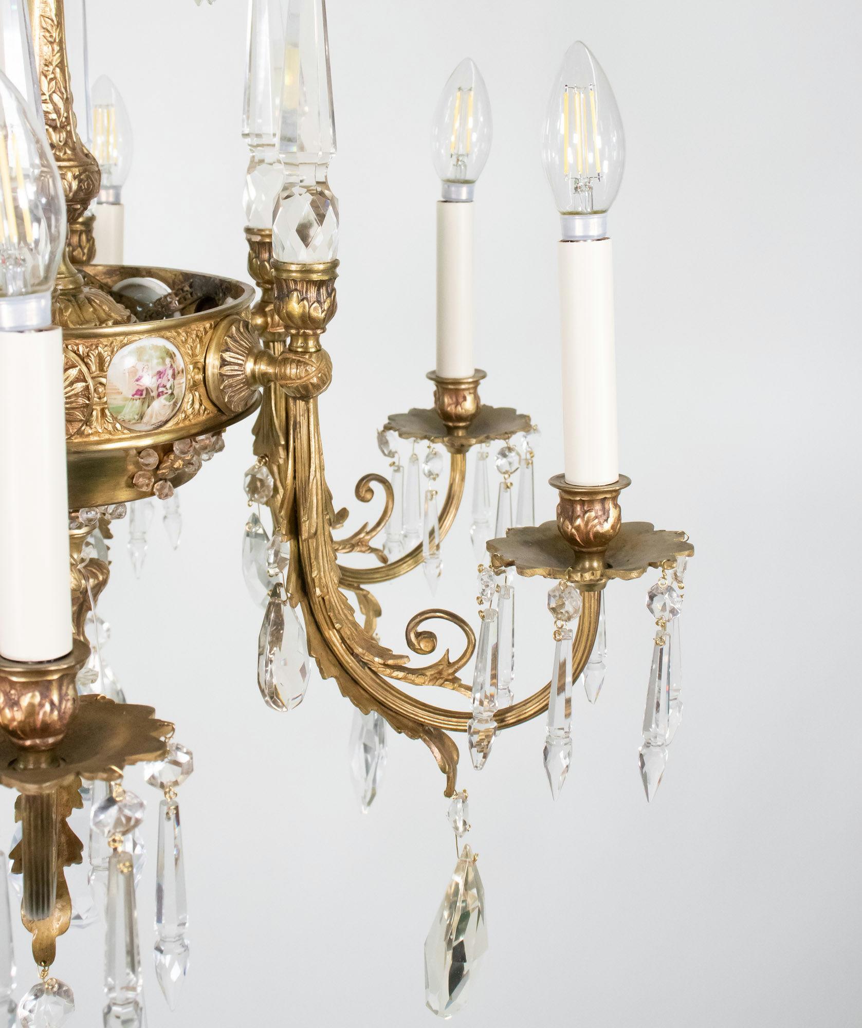 A.I.C. Revive Rococo français 6 bras de lumière en bronze doré et cristal. en vente 12