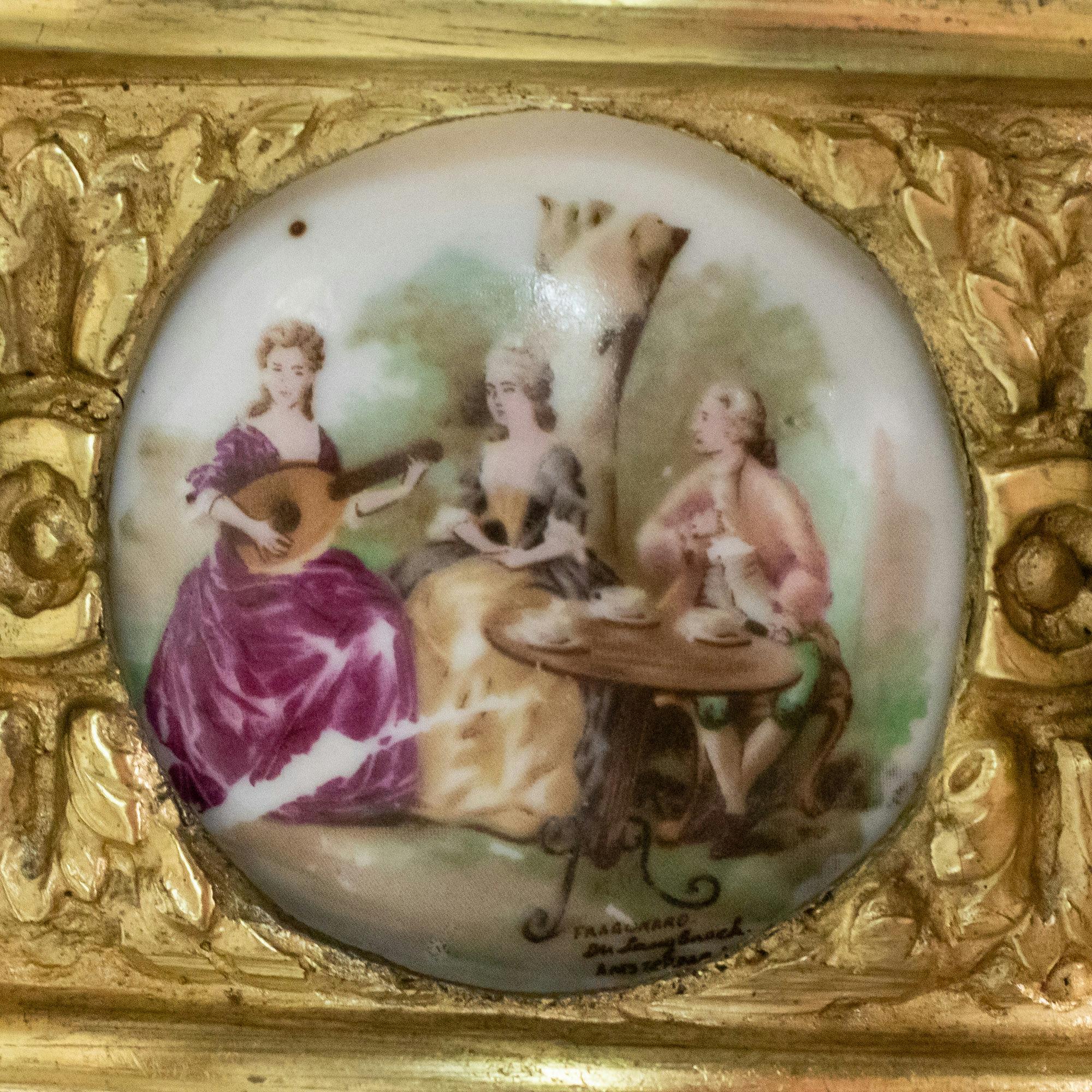 Bronze A.I.C. Revive Rococo français 6 bras de lumière en bronze doré et cristal. en vente