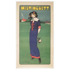 Early 20th Century French Stone Lithograph "Mistinguett", circa 1911