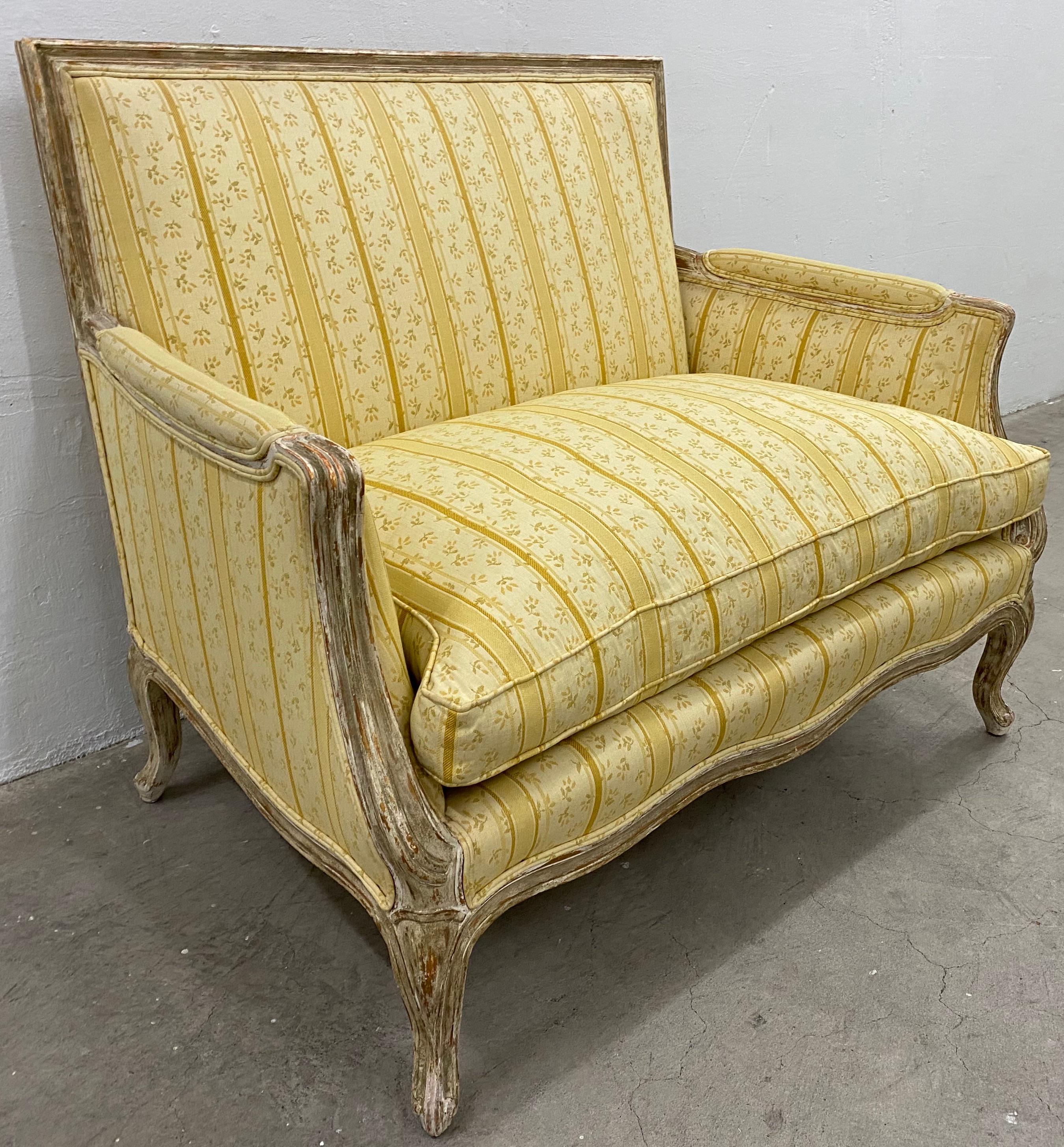 Early 20th century French style settee

Sumptuous hand carved settee with an elegant down filled upholstery.

Measures: 43.5