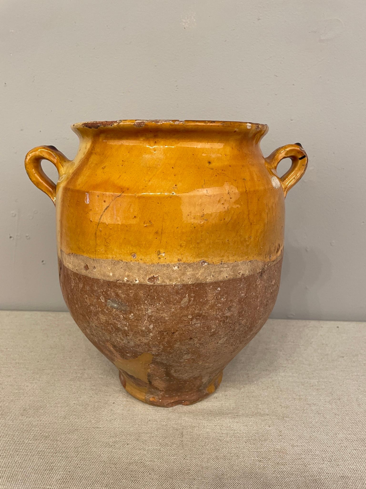 Hand-Crafted Early 20th C. French Terracotta Vase or Confit Pot For Sale