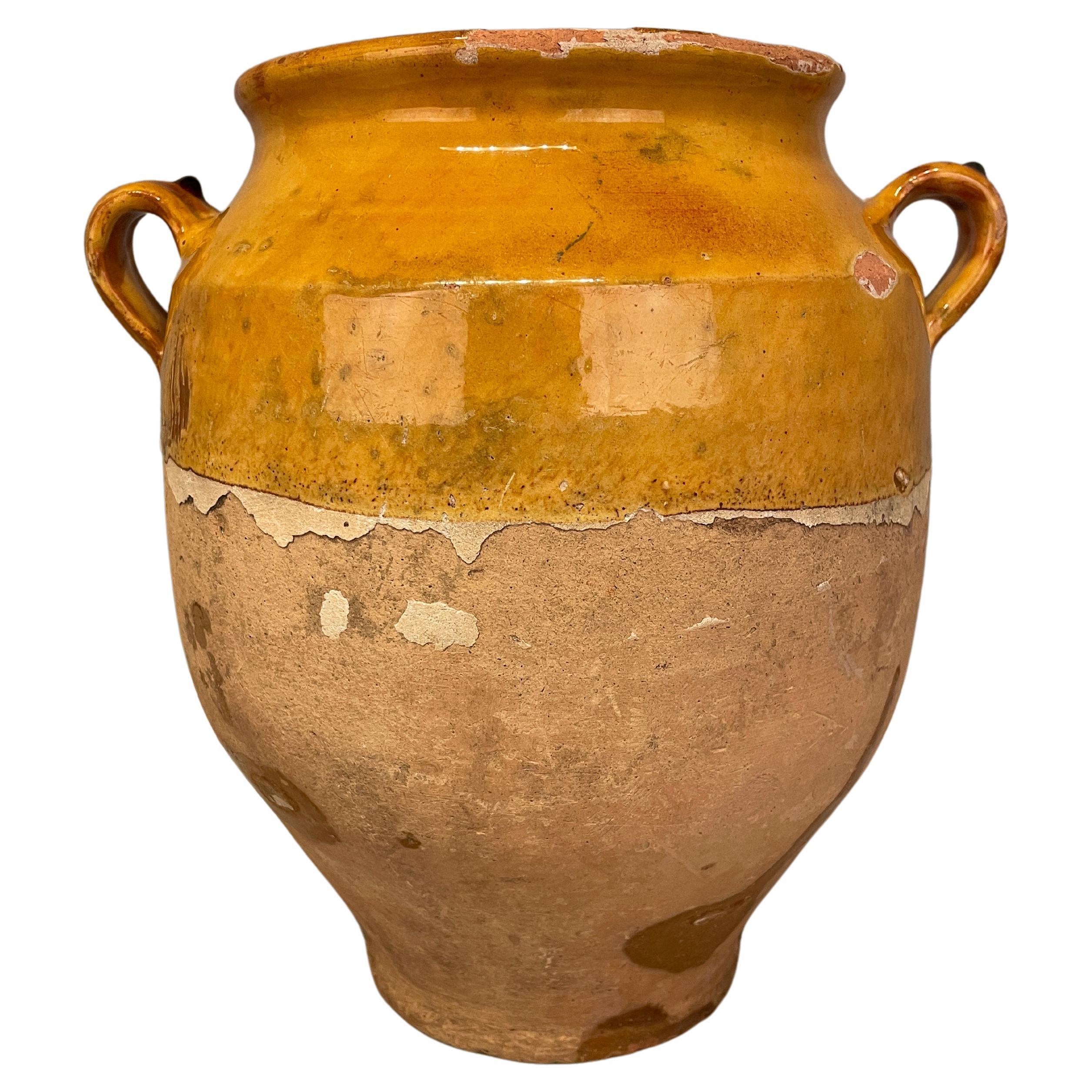 Vase ou pot à confit en terre cuite français du début du XXe siècle