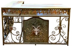 Early 20th-C. French Victorian Style Iron & Marble Counter / Bar - Fox & Acorn