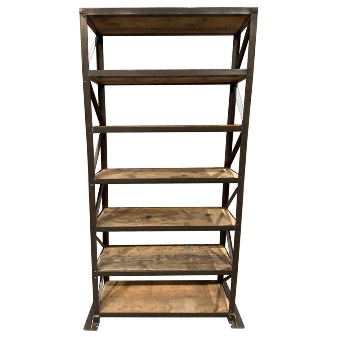 Early 20th C French Warehouse Shelving Unit