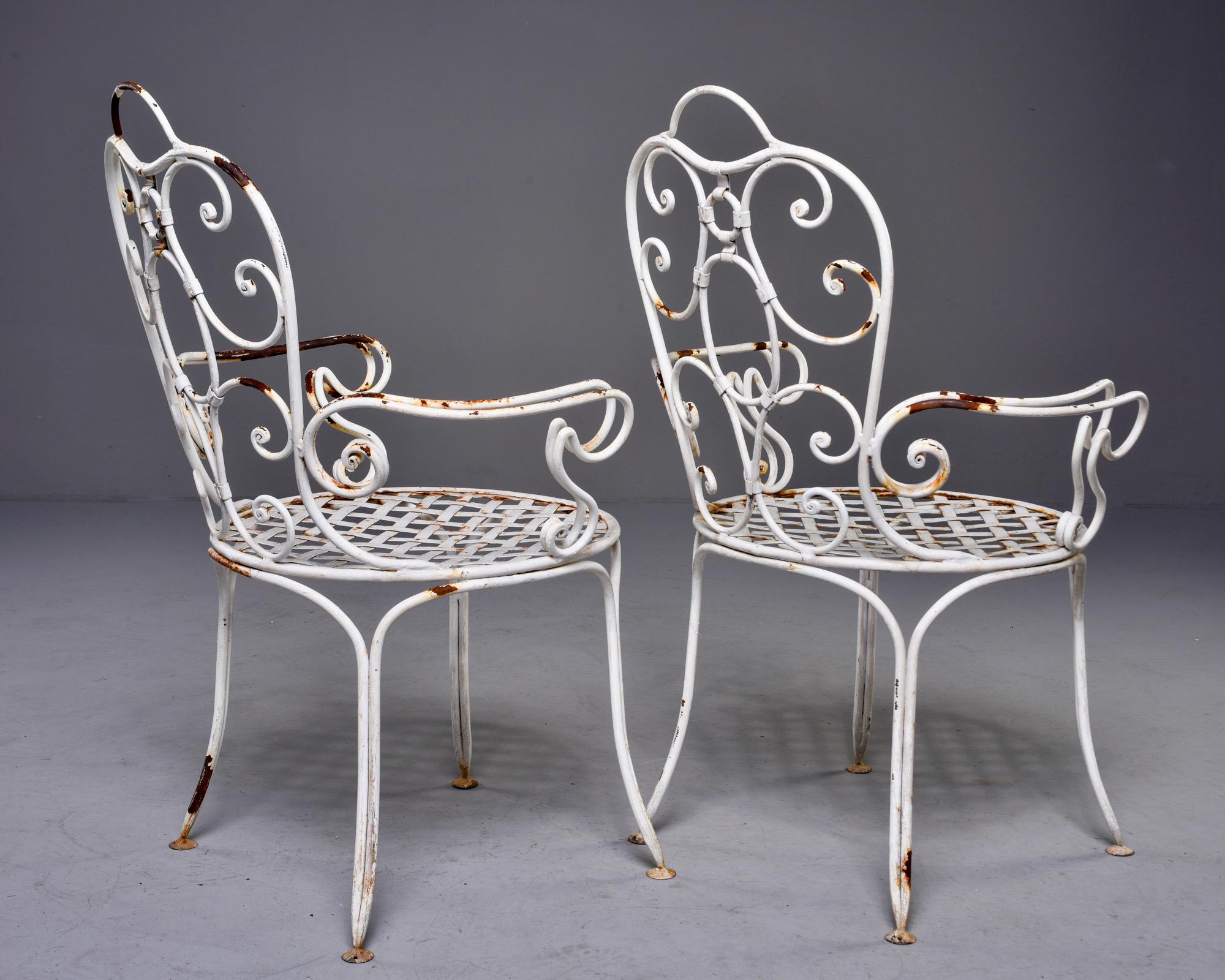 Early 20th C French White Iron Five Piece Garden Set 6
