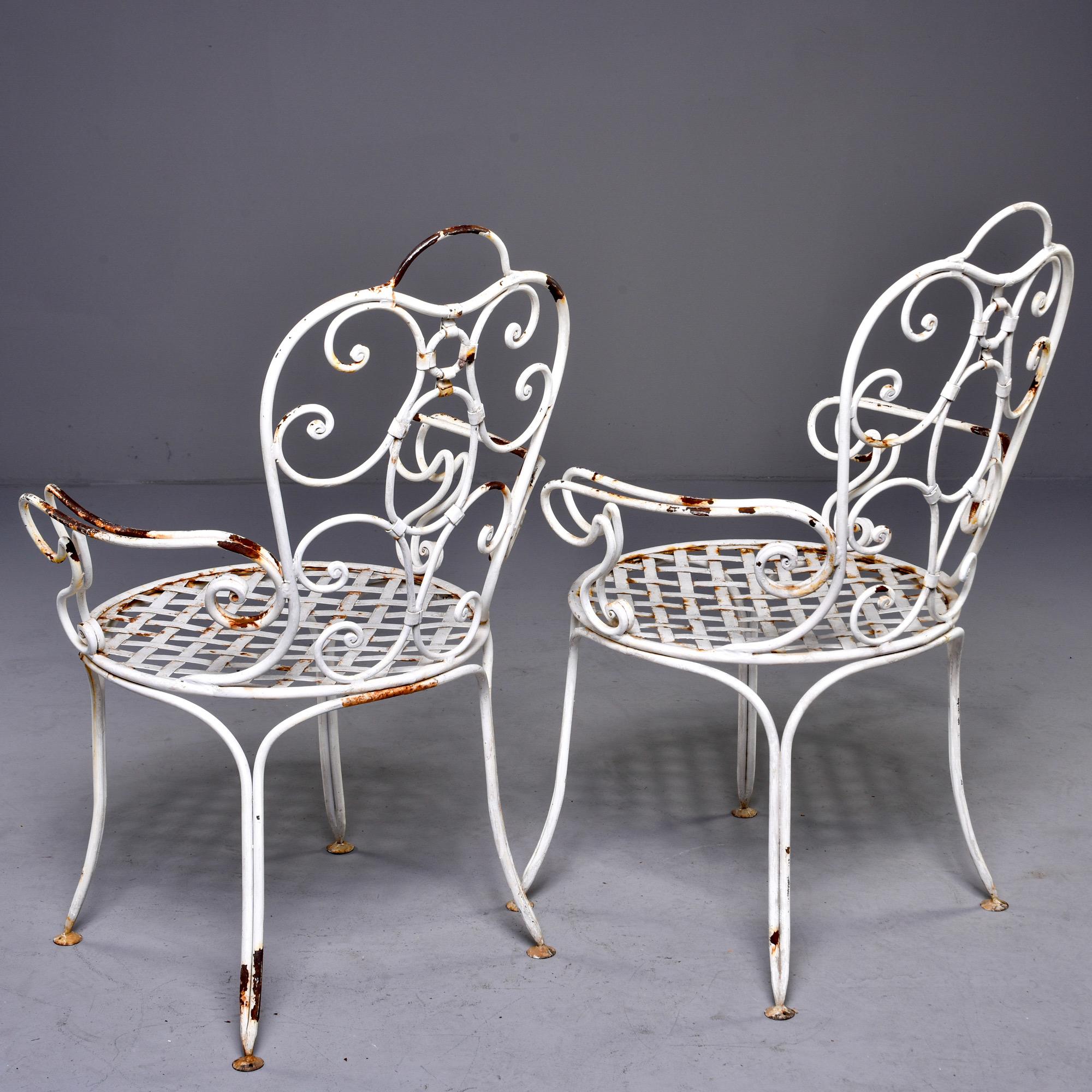 Early 20th C French White Iron Five Piece Garden Set 7