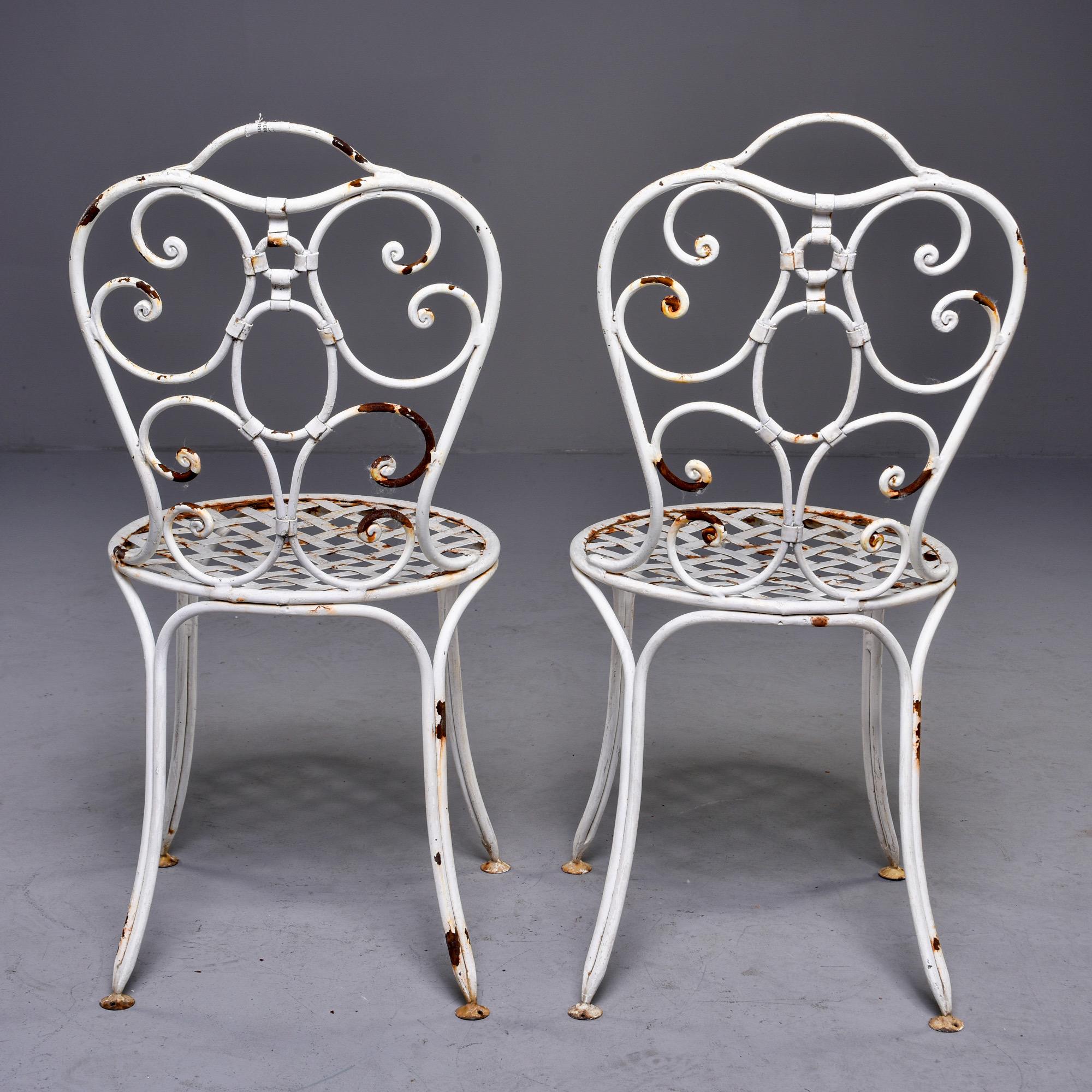 Early 20th C French White Iron Five Piece Garden Set 9