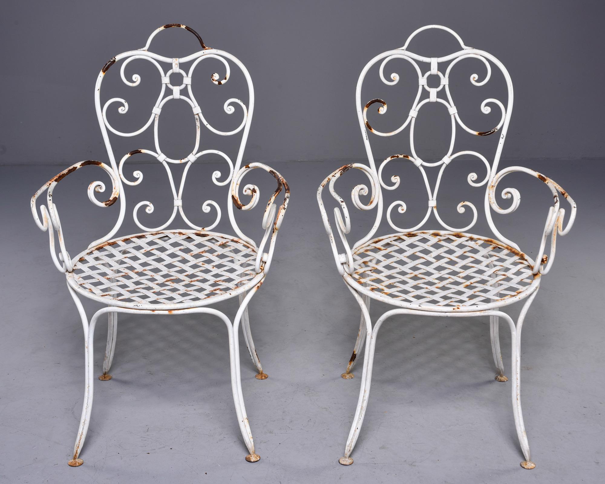 Early 20th C French White Iron Five Piece Garden Set 4