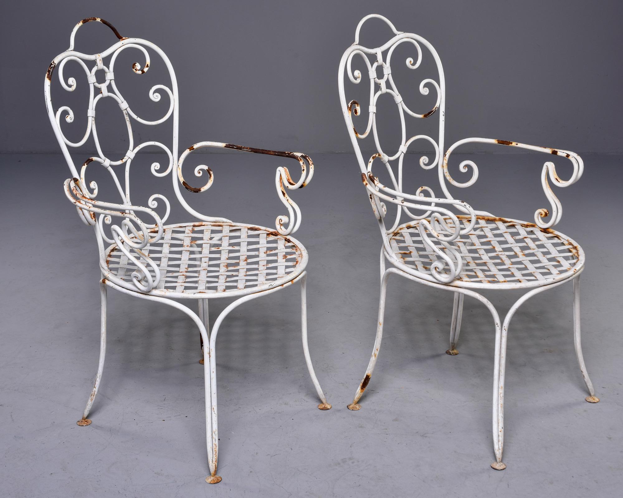 Early 20th C French White Iron Five Piece Garden Set 5