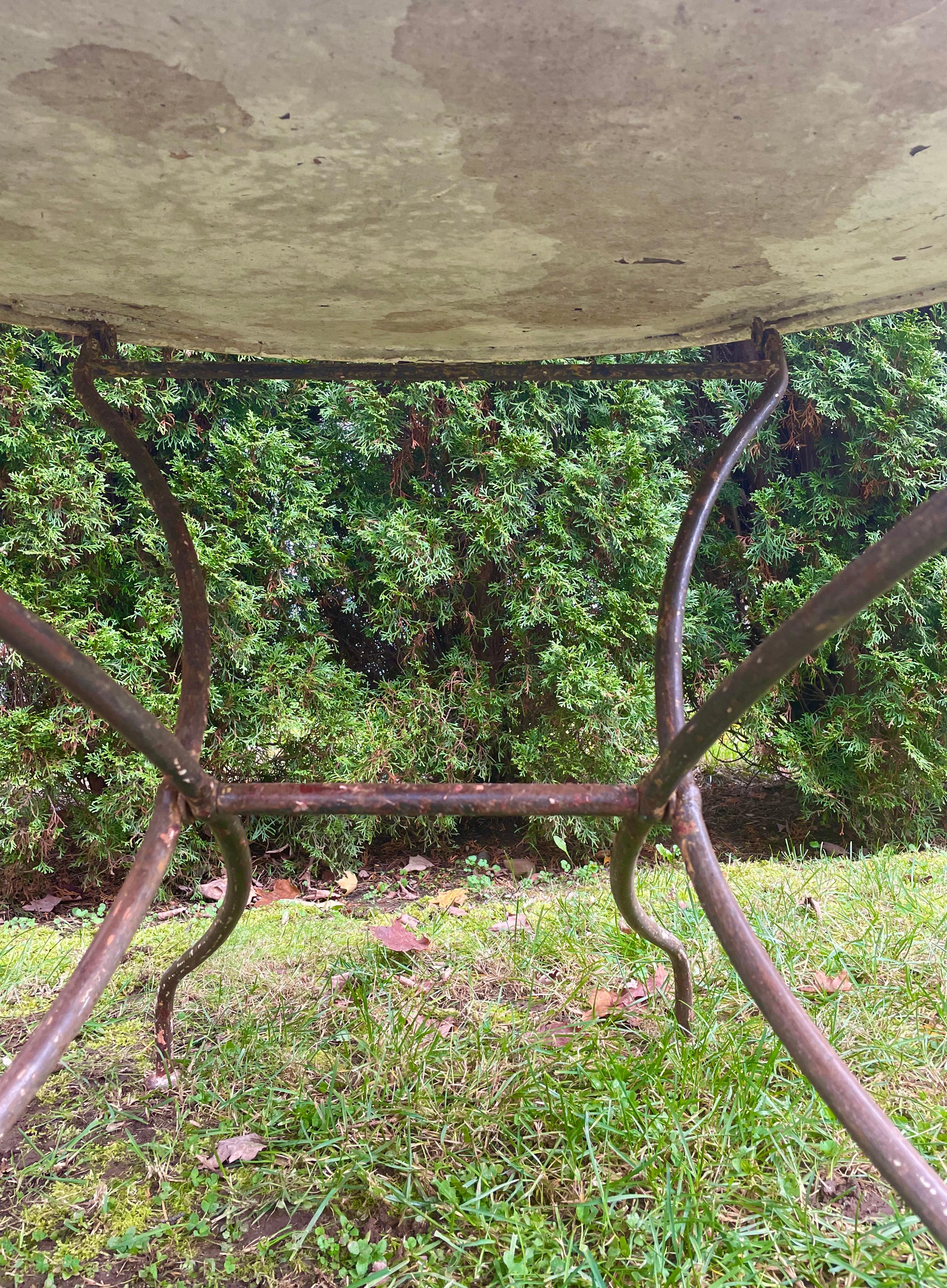 Early 20th C French Wrought Iron Folding Bistro Table 5