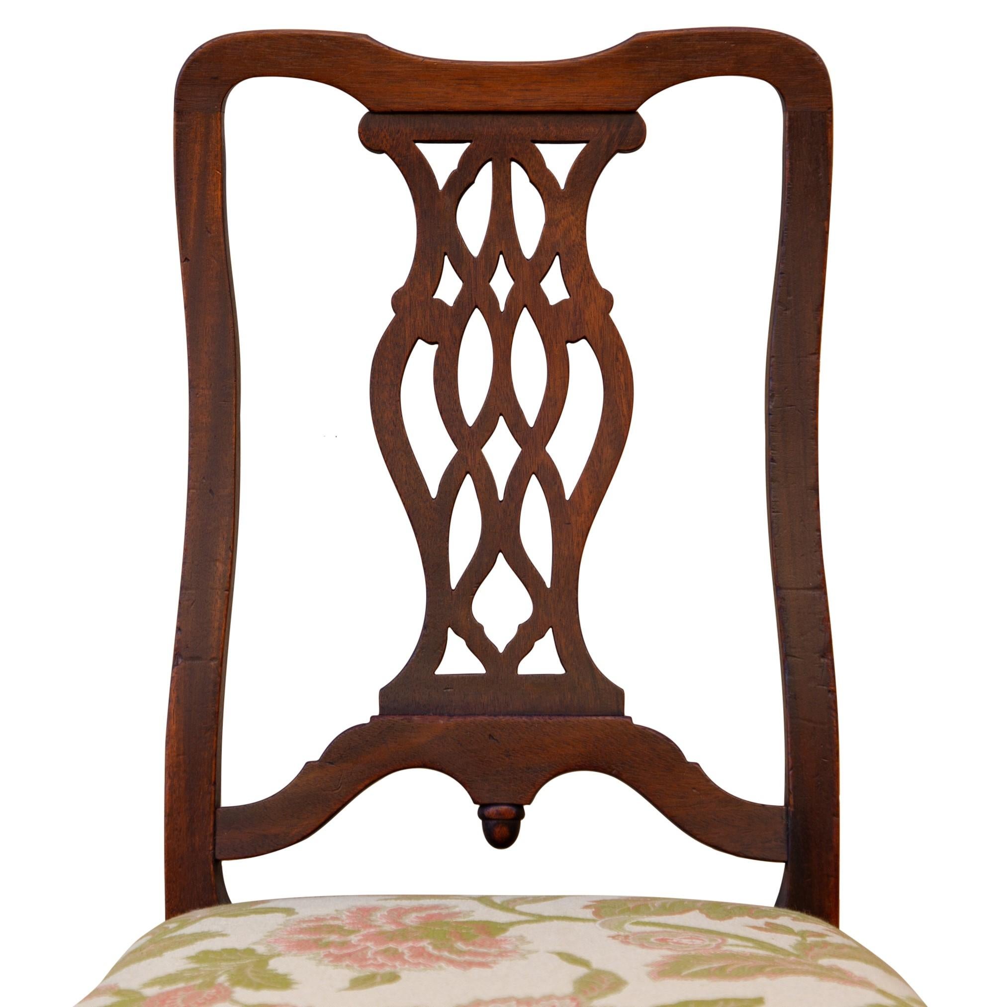 North American Early 20th C George II Style Carved Walnut Chair by Brower