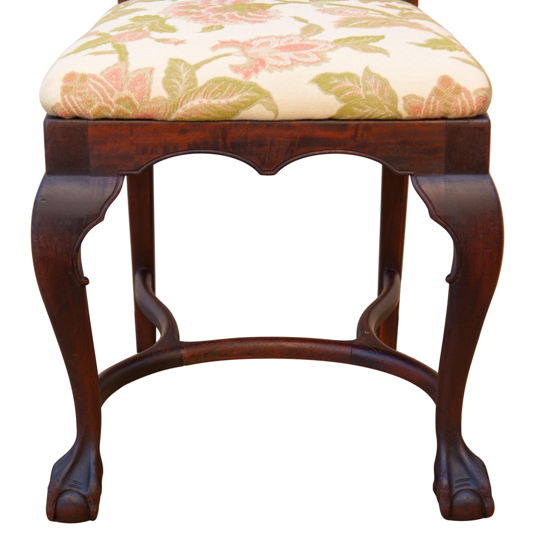 Early 20th C George II Style Carved Walnut Chair by Brower In Good Condition In Baltimore, MD