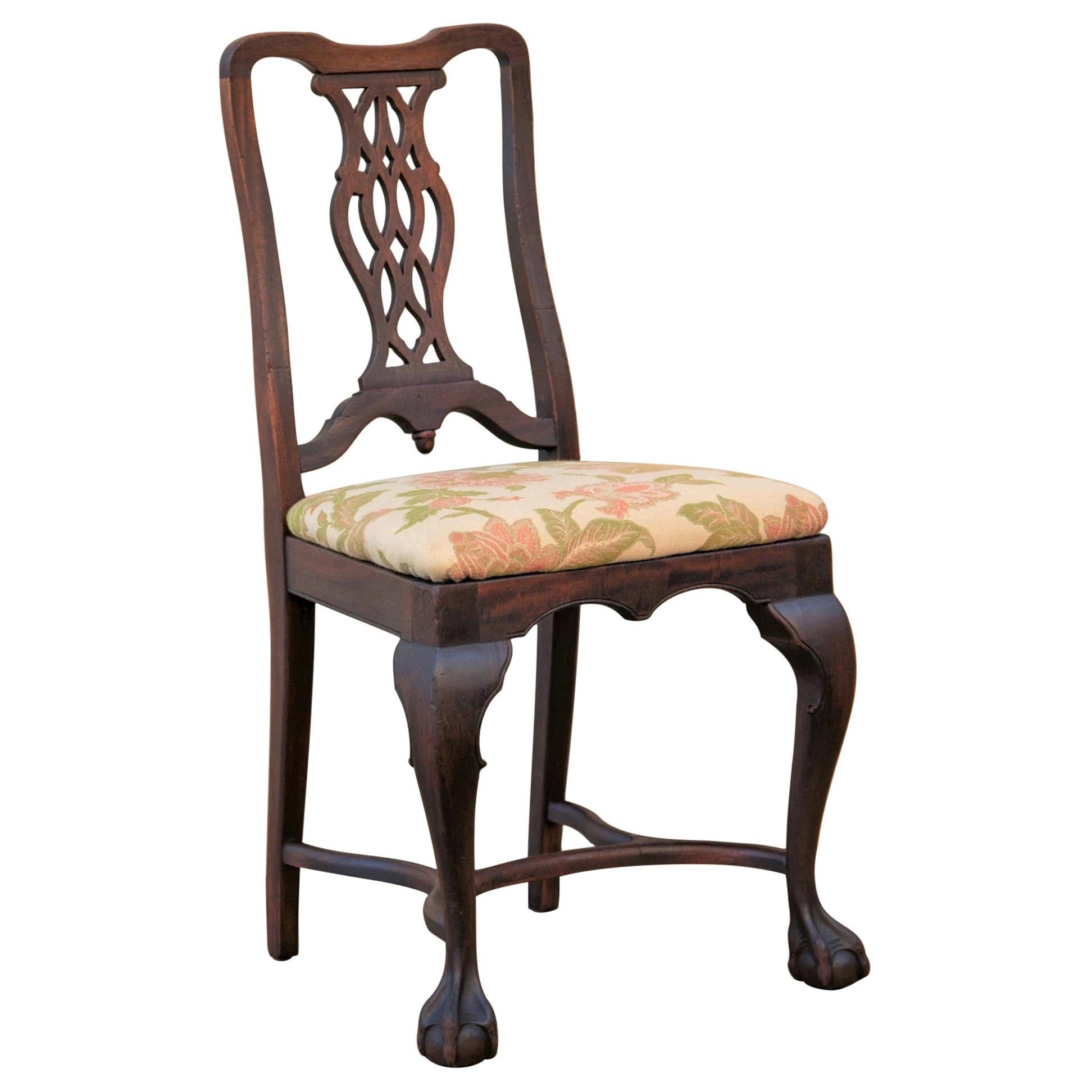 Early 20th C George II Style Carved Walnut Chair by Brower