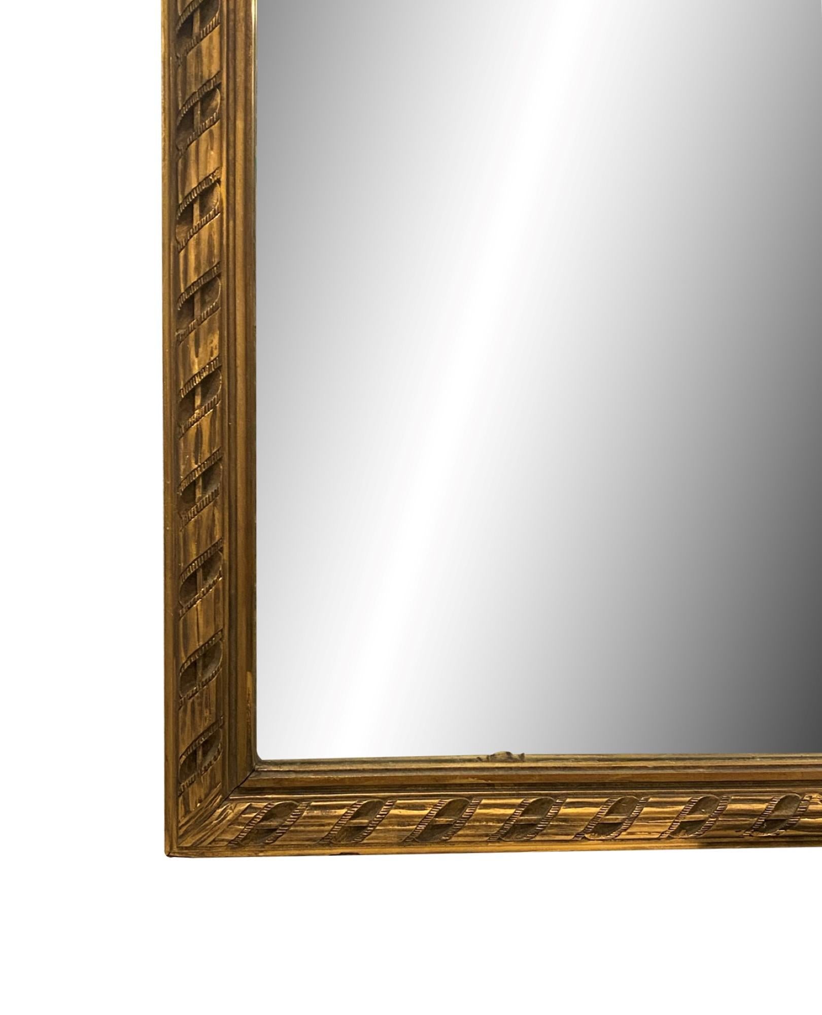 20th Century Early 20th C. Gilted Wood Mirror Louis XVI Style from France, Over Mantel