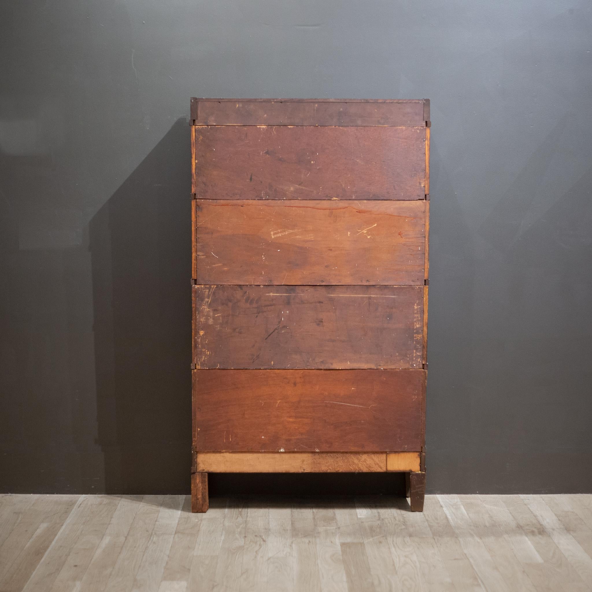 Industrial Early 20th C. Globe-Wernicke 4 Stack Lawyer's Bookcase, c.1910-1920