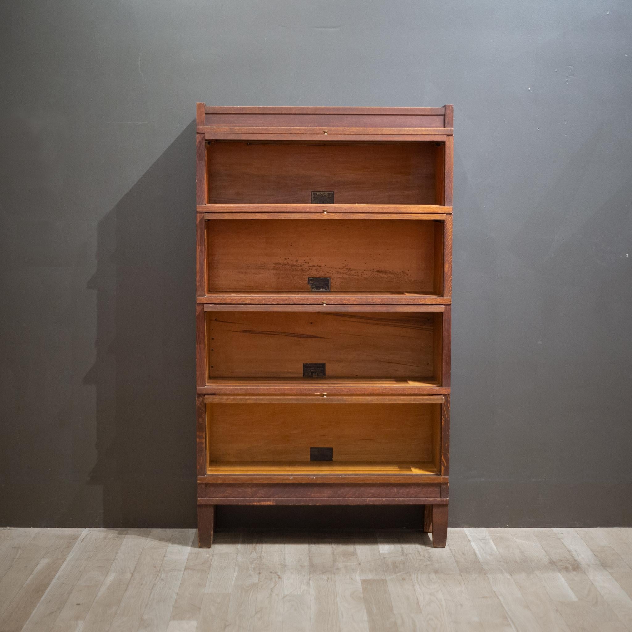 20th Century Early 20th C. Globe-Wernicke 4 Stack Lawyer's Bookcase, c.1910-1920