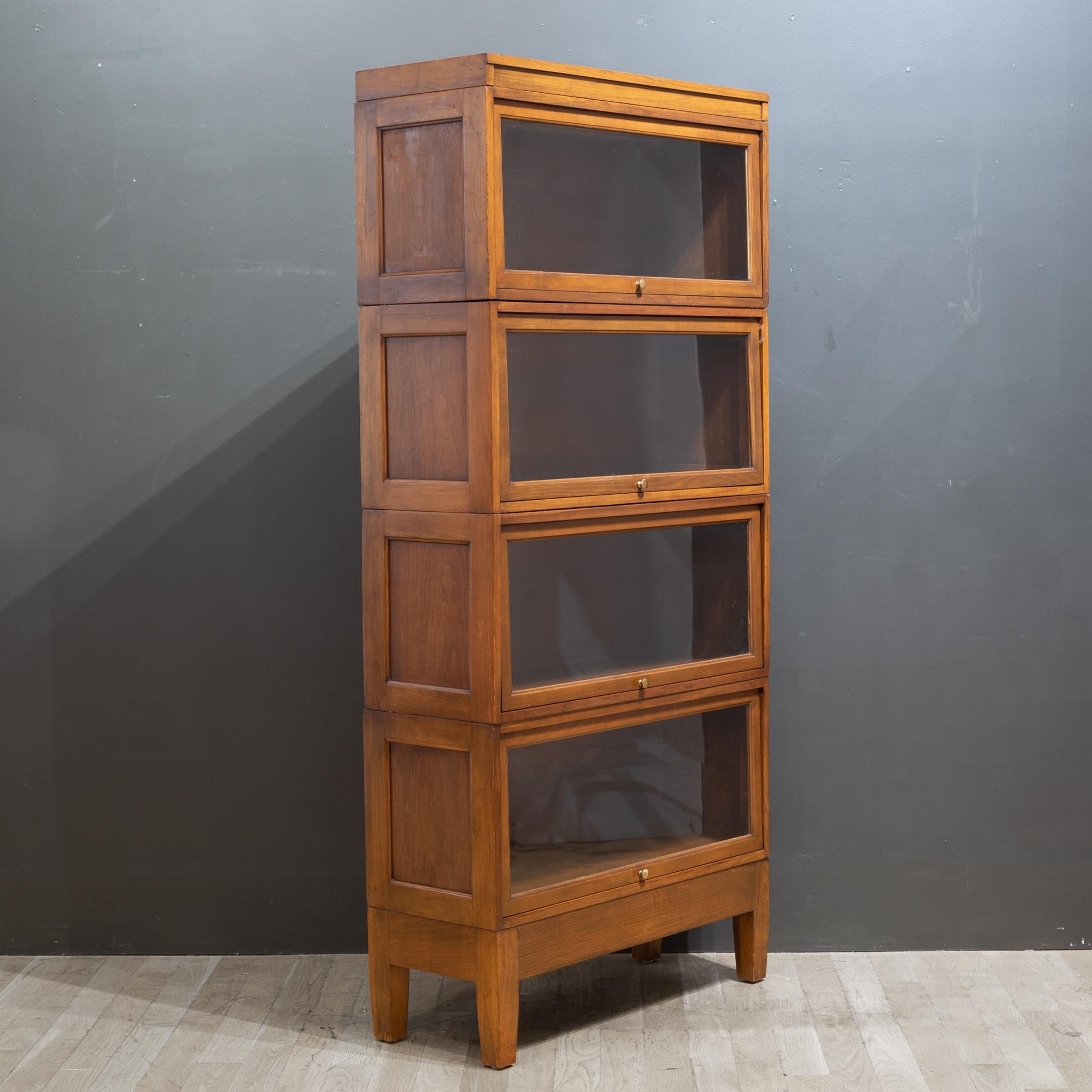Industrial Early 20th C. Globe-Wernicke 4 Stack Lawyer's Bookcase C.1940
