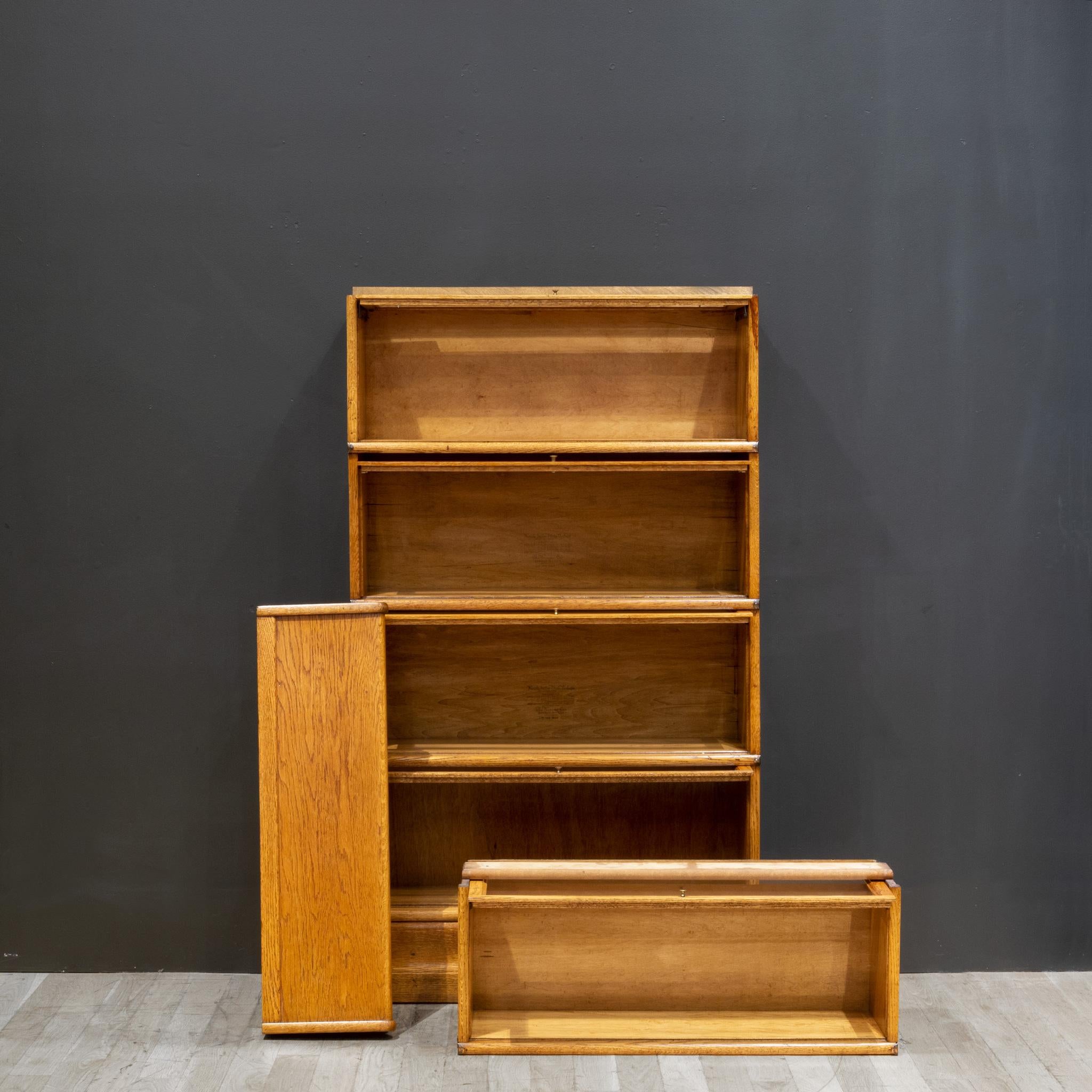 Late Victorian Early 20th c. Globe-Wernicke 5 Stack Lawyer's Bookcase c.1900-1910 For Sale
