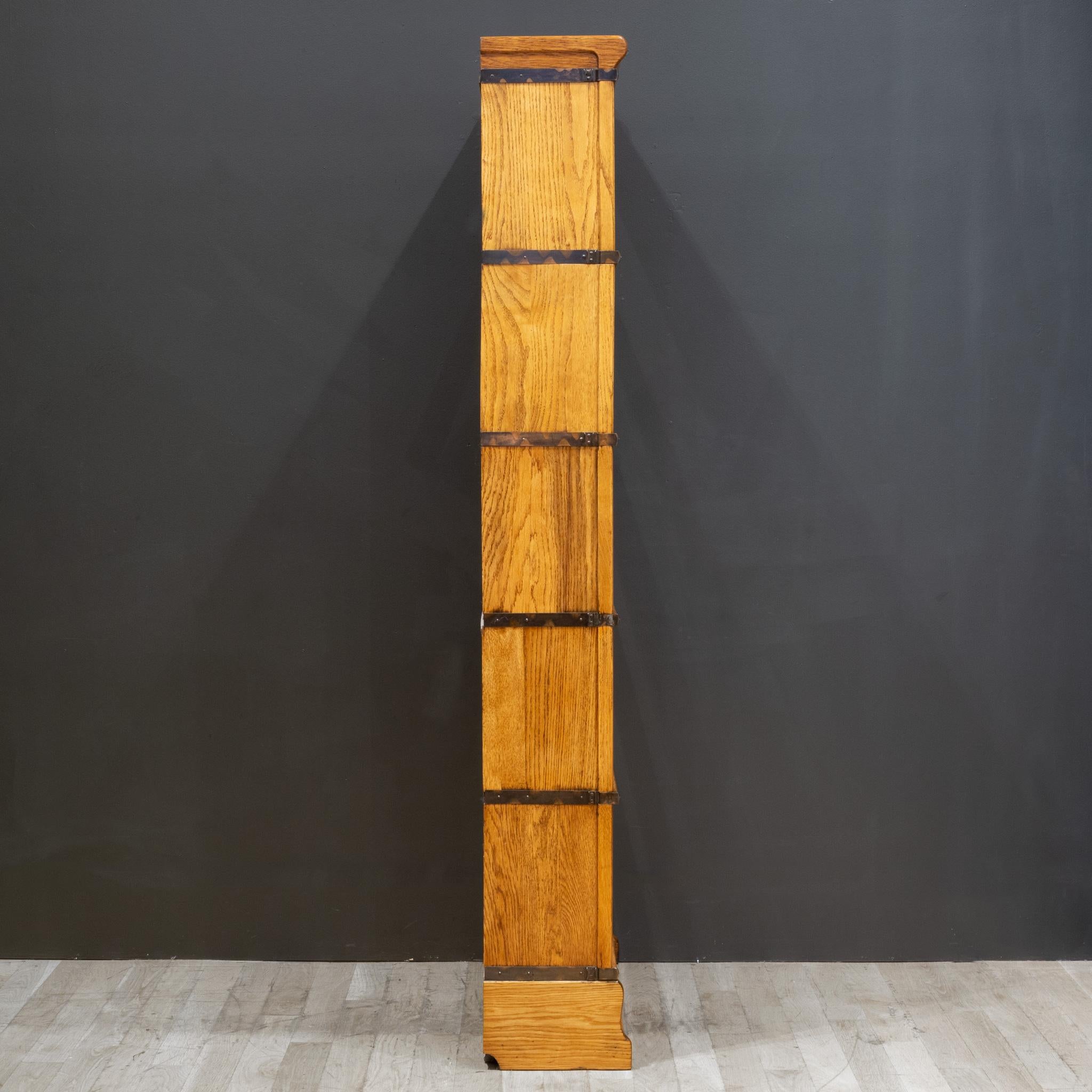 19th Century Early 20th c. Globe-Wernicke 5 Stack Lawyer's Bookcase c.1900-1910 For Sale