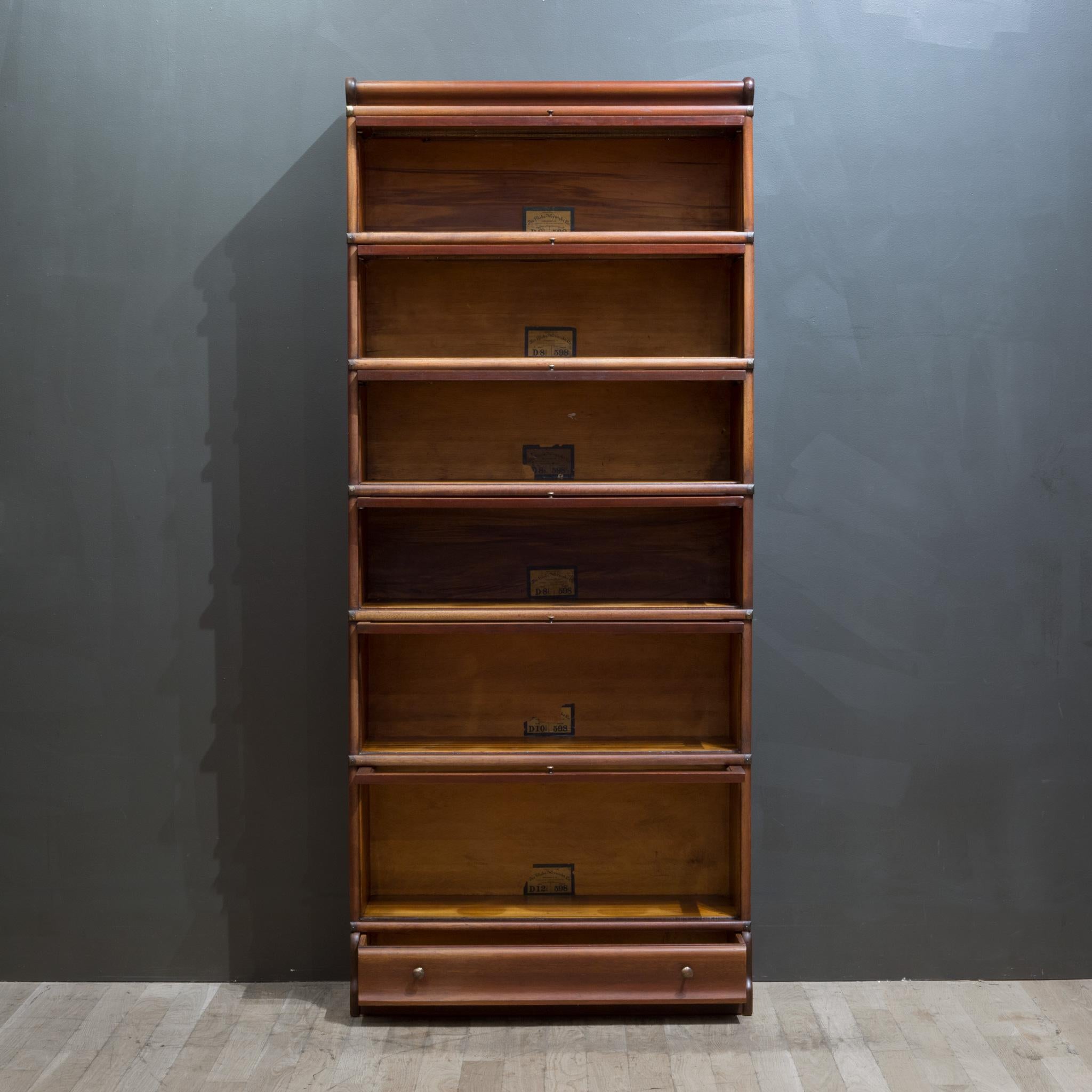 20th Century Early 20th c. Globe-Wernicke Mahogany 6 Stack Lawyer's Bookcase c.1910
