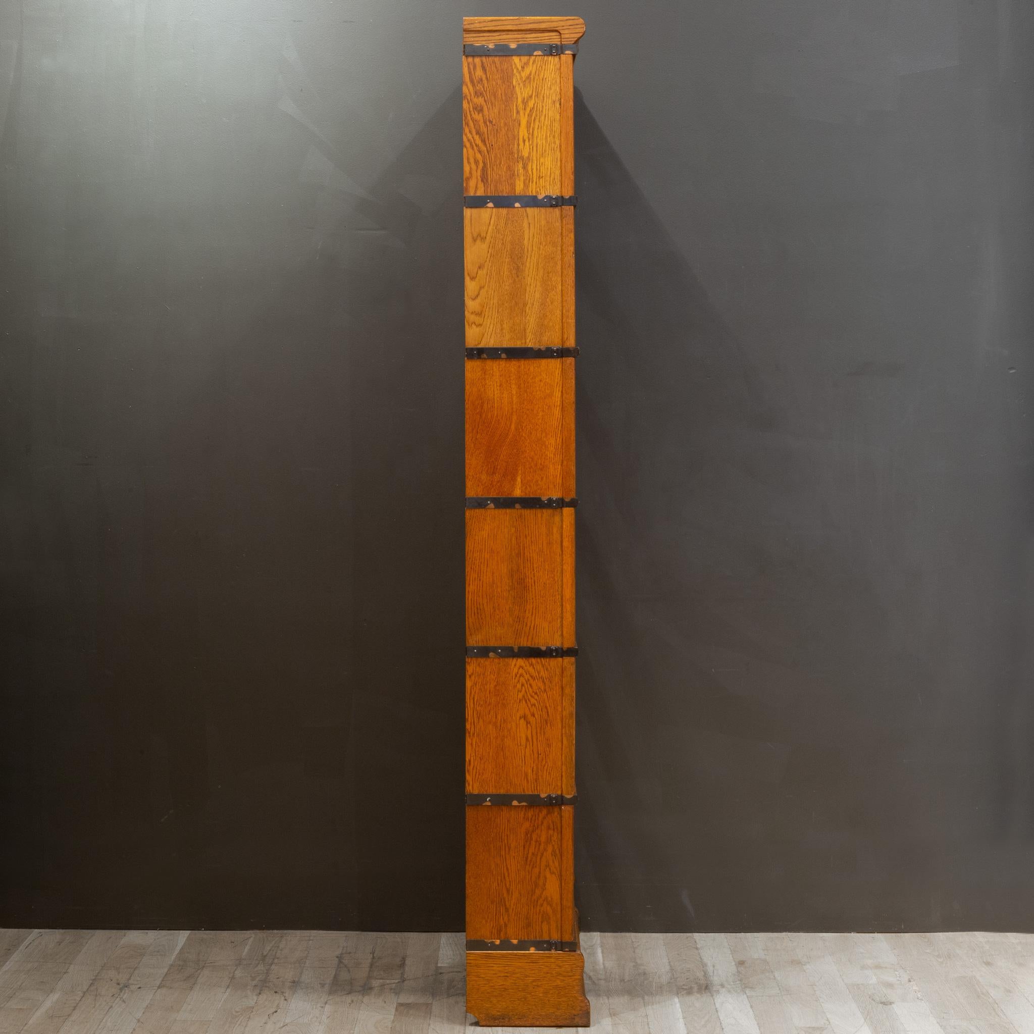 20th Century Early 20th C. Globe-Wernicke Quarter Sawn 6 Stack Lawyer's Bookcase, C.1910