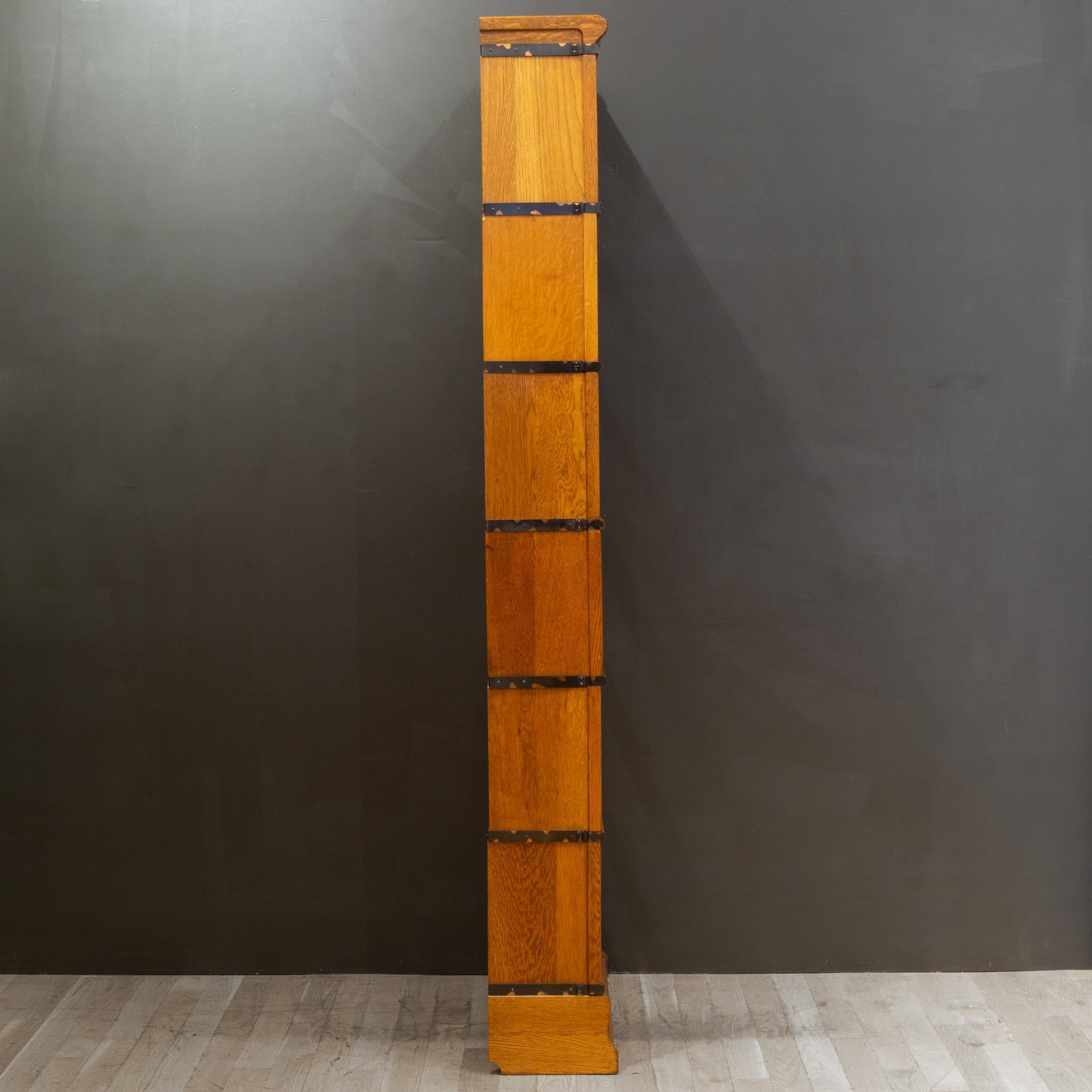 20th Century Early 20th C. Globe-Wernicke Quarter Sawn 6 Stack Lawyer's Bookcase, C.1910