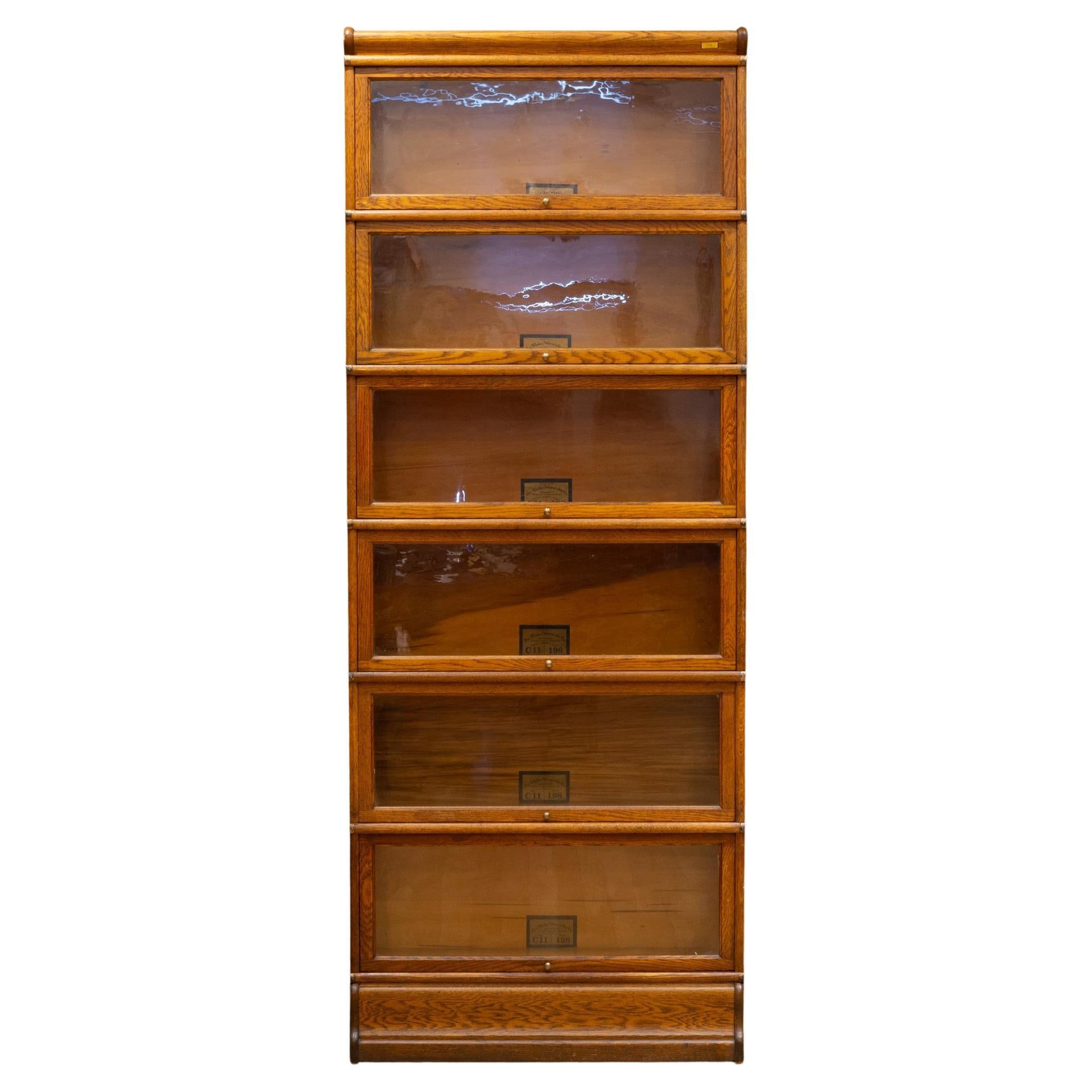 Early 20th C. Globe-Wernicke Quarter Sawn 6 Stack Lawyer's Bookcase, C.1910